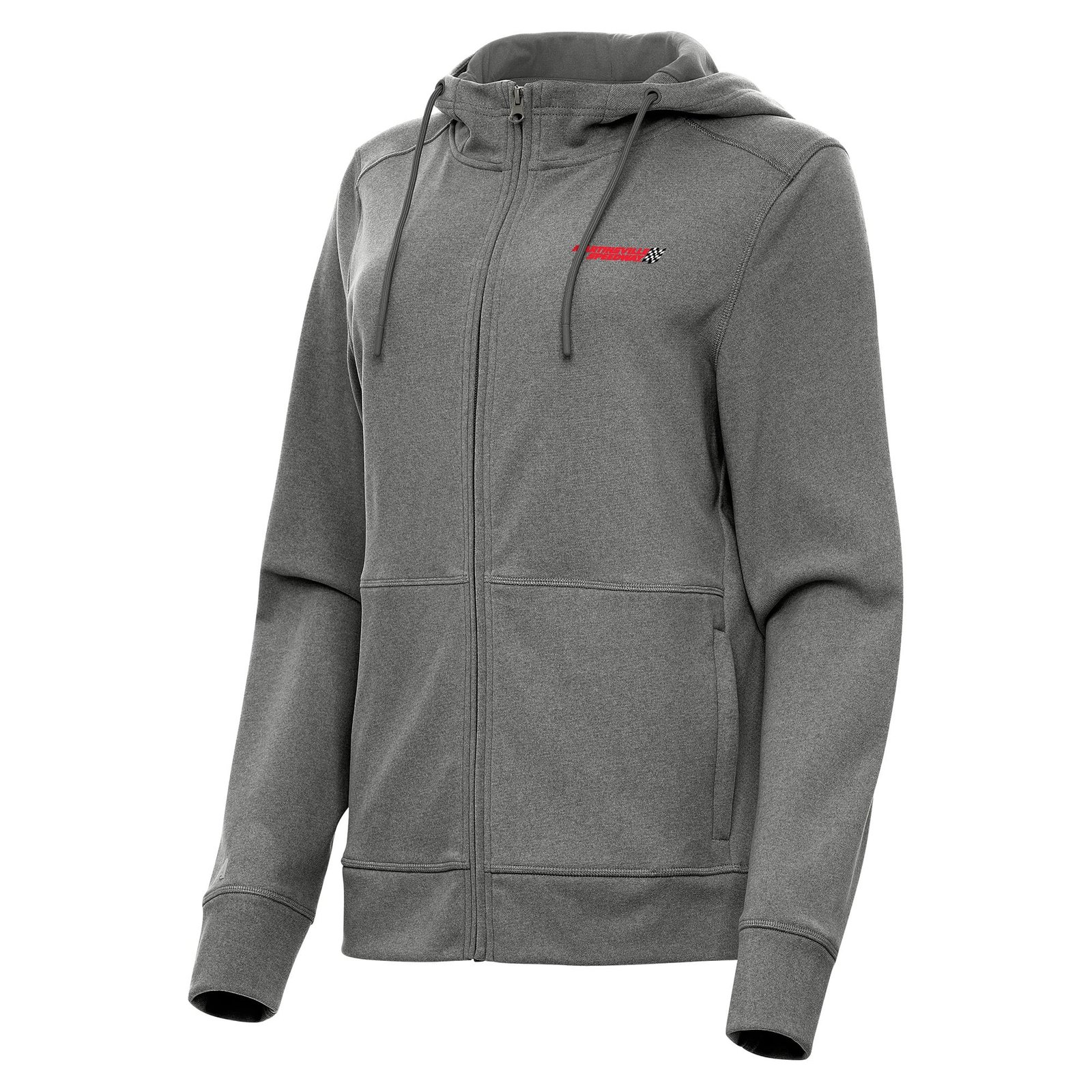 Women’s Antigua Heather Black Martinsville Speedway Seeker Full-Zip Hoodie Jacket