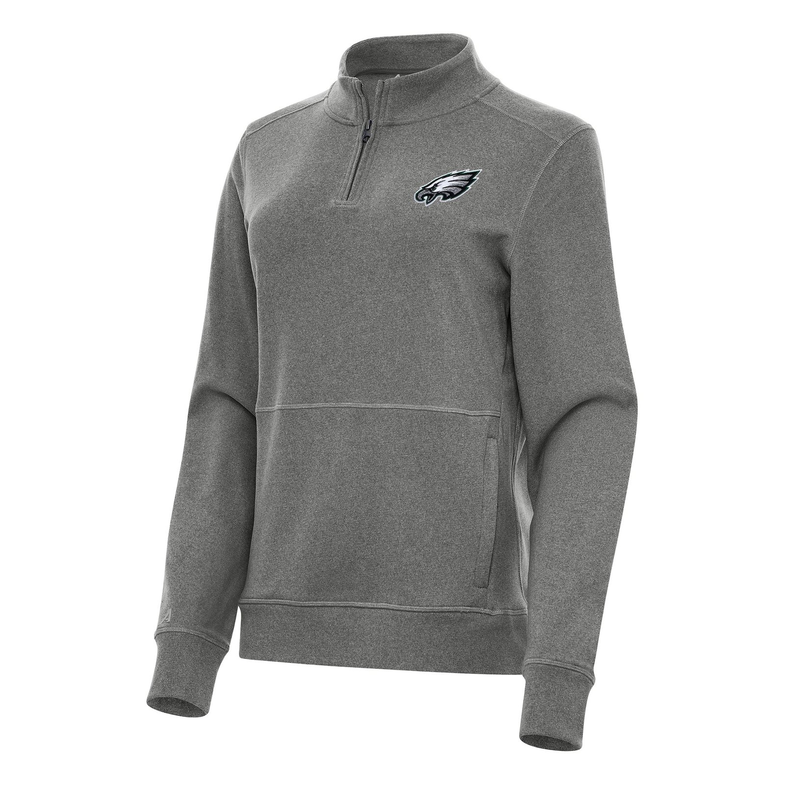 Women’s Antigua Heather Black Philadelphia Eagles Crush Quarter-Zip Jacket