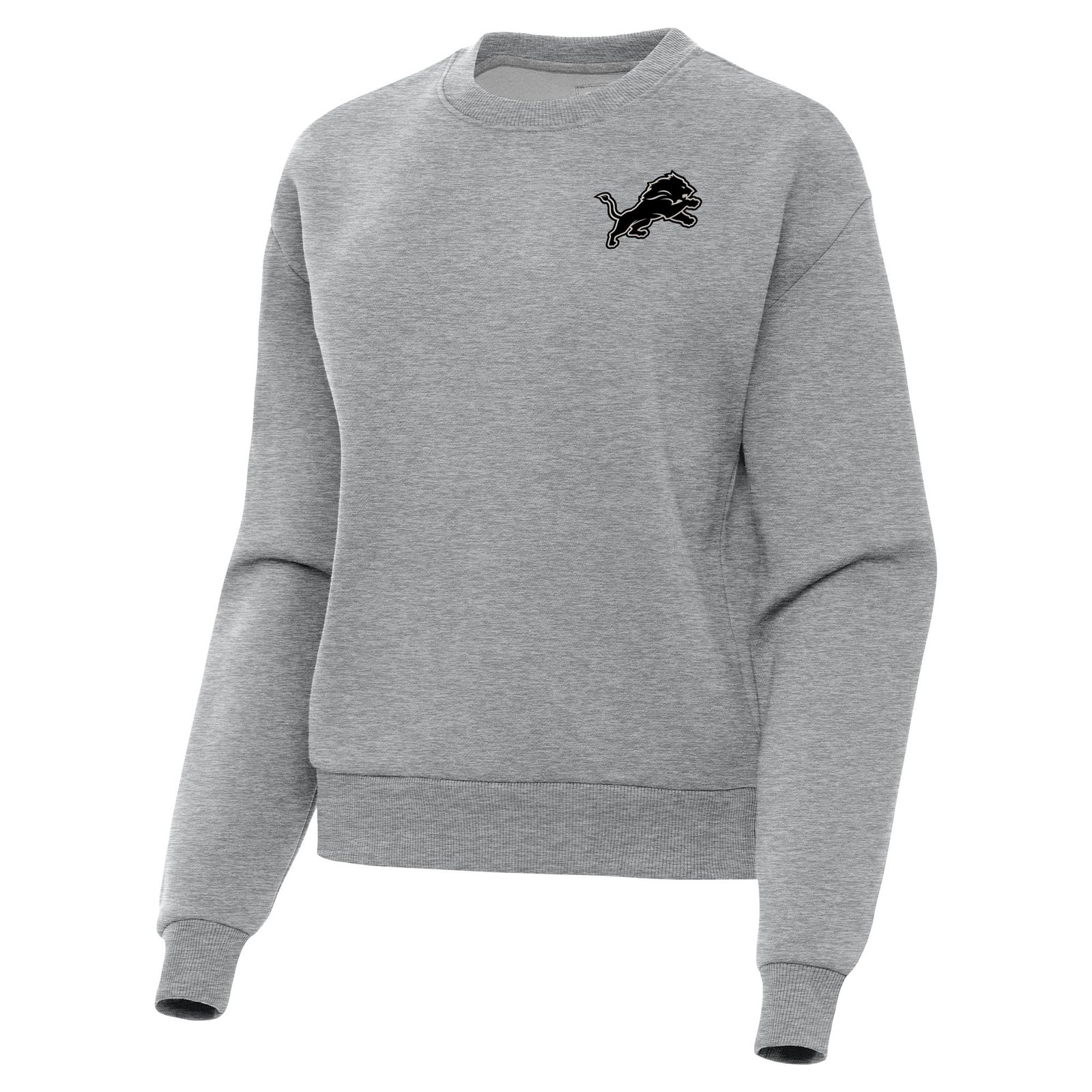 Women’s Antigua Heather Gray Detroit Lions Victory Pullover Sweatshirt