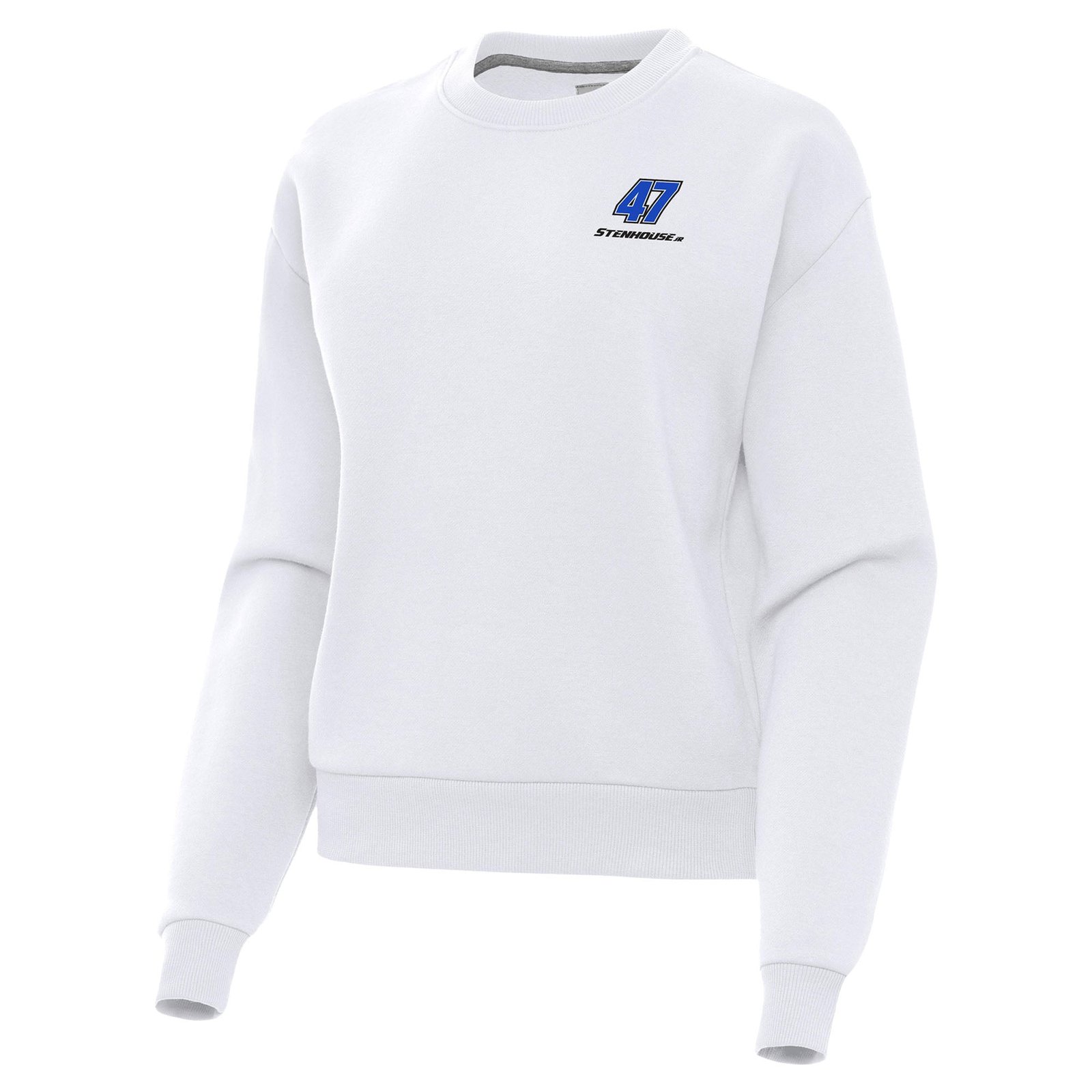 Women’s Antigua White Ricky Stenhouse Jr. Victory Pullover Sweatshirt