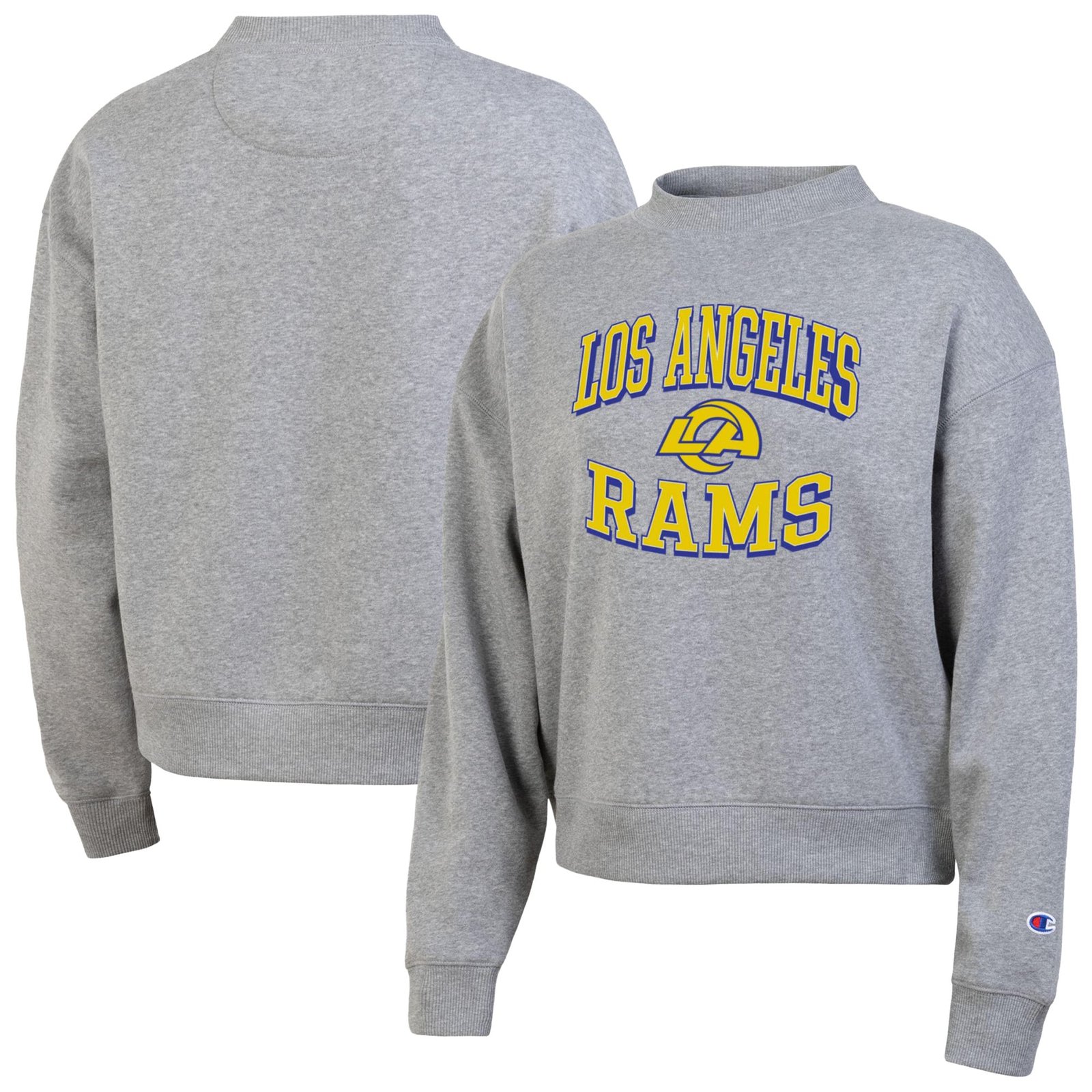Women’s Champion Gray Los Angeles Rams Triumph Fleece Tri-Blend Sweatshirt