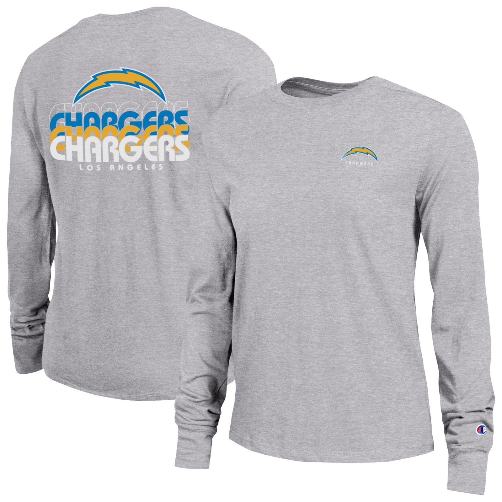 Women’s Champion Heather Gray Los Angeles Chargers Core Long-Sleeve T-Shirt