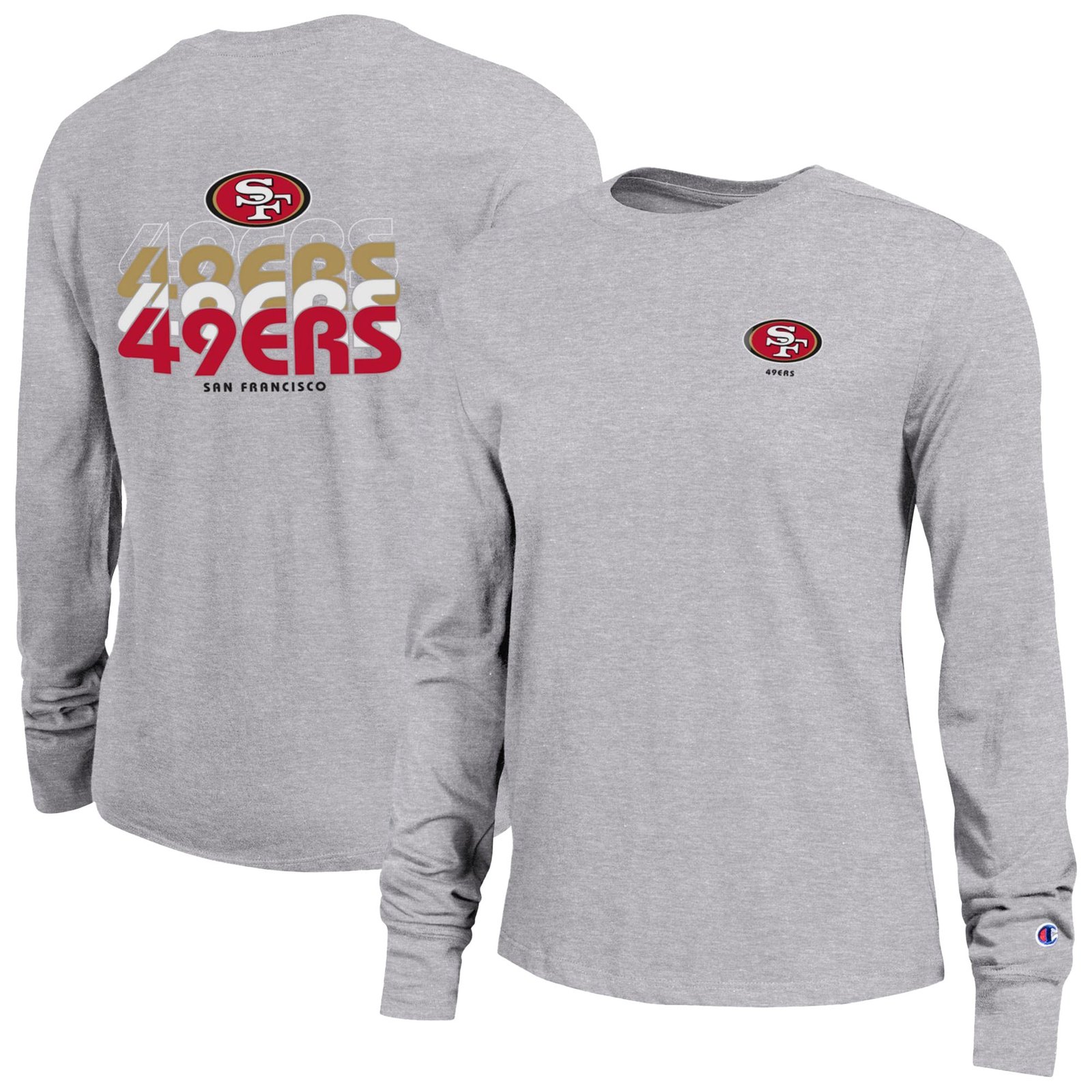Women’s Champion Heather Gray San Francisco 49ers Core Long-Sleeve T-Shirt