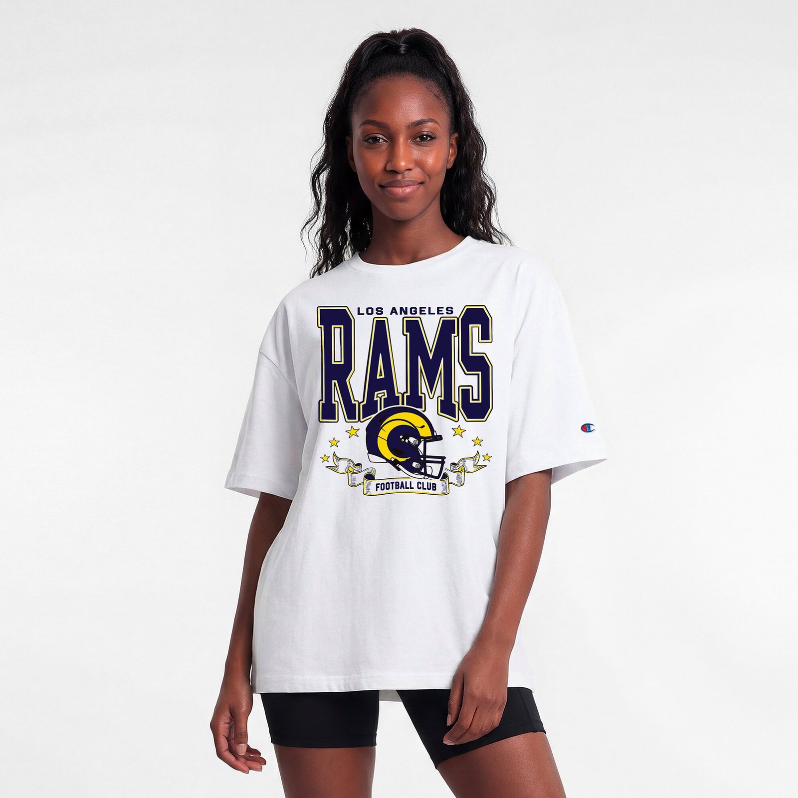 Women’s Champion White Los Angeles Rams Oversized T-Shirt