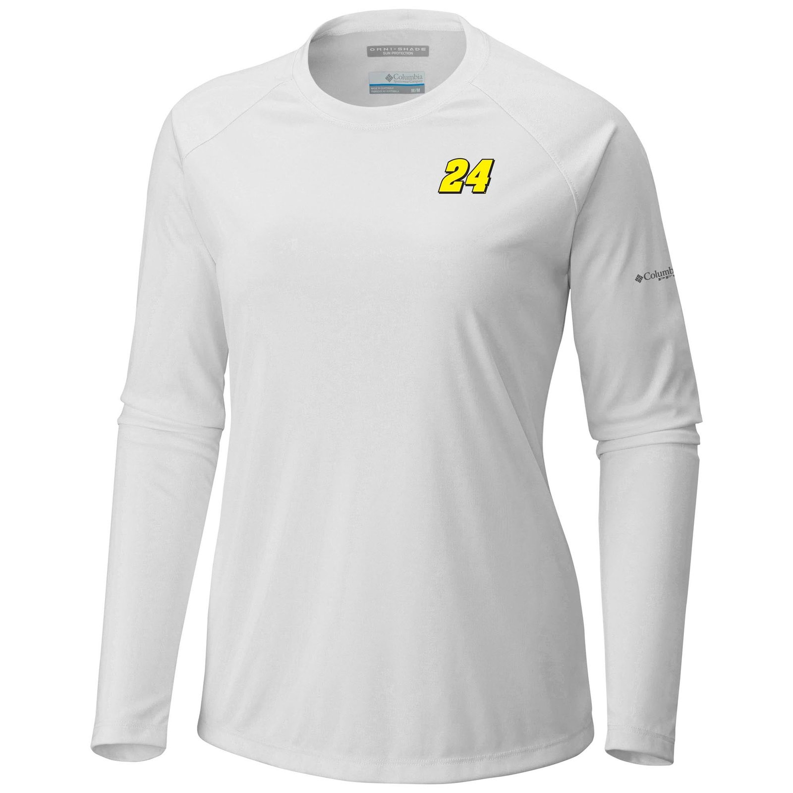 Women’s Columbia White Jeff Gordon Tidal Tee II Omni-Wick Raglan Long Sleeve T-Shirt