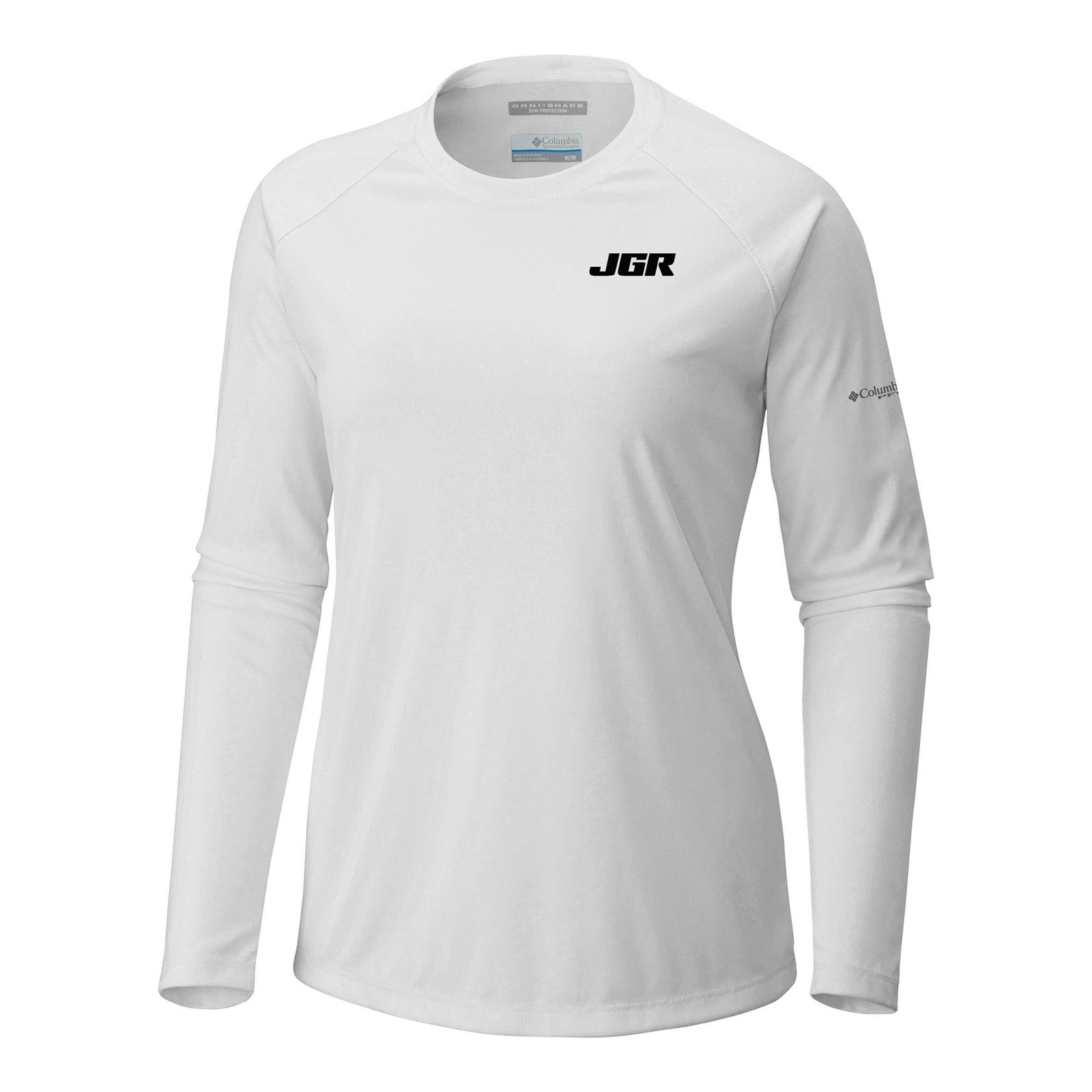 Women’s Columbia White Joe Gibbs Racing Tidal Tee II Omni-Wick Raglan Long Sleeve T-Shirt