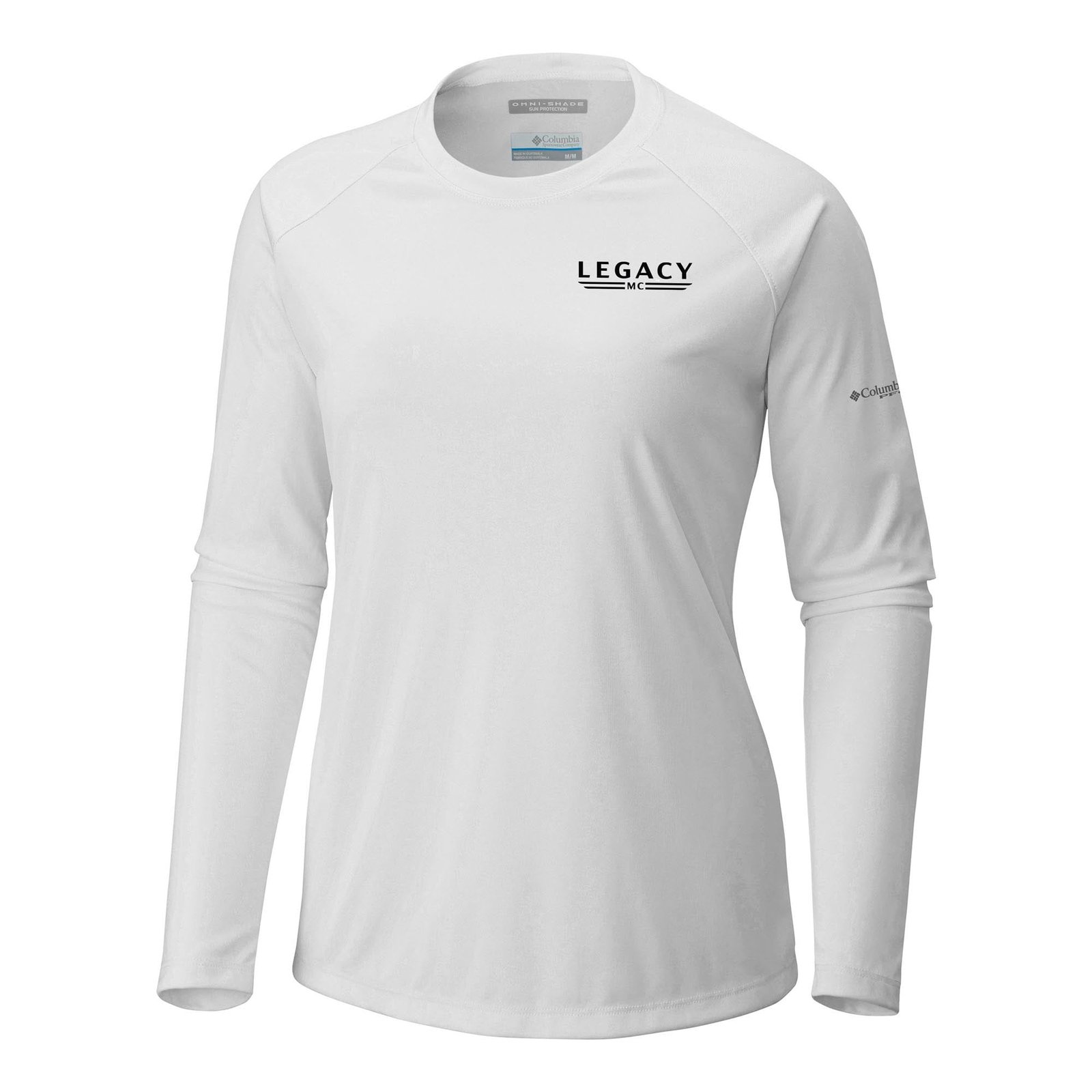 Women’s Columbia White Legacy Motor Club Tidal Tee II Omni-Wick Raglan Long Sleeve T-Shirt