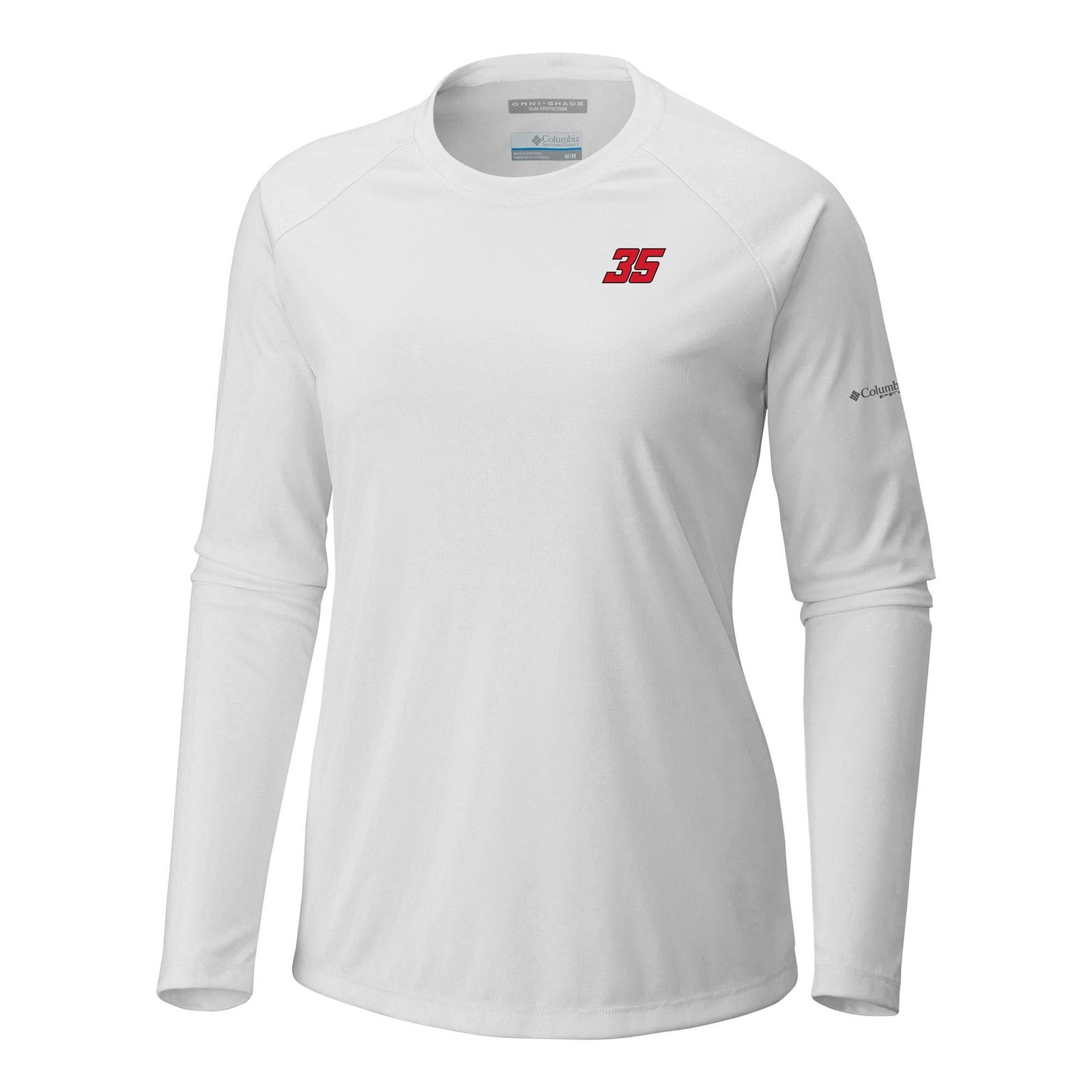 Women’s Columbia White Riley Herbst Tidal Tee II Omni-Wick Raglan Long Sleeve T-Shirt