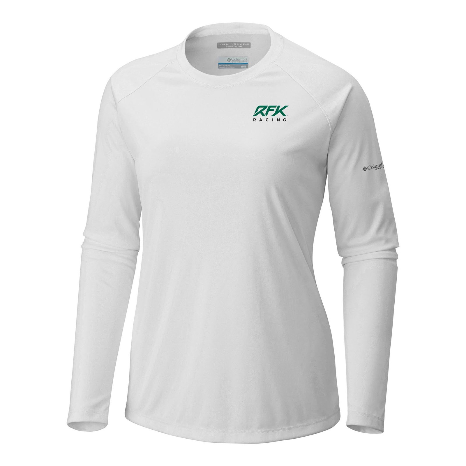 Women’s Columbia White Roush Fenway Keselowski Racing Tidal Tee II Omni-Wick Raglan Long Sleeve T-Shirt