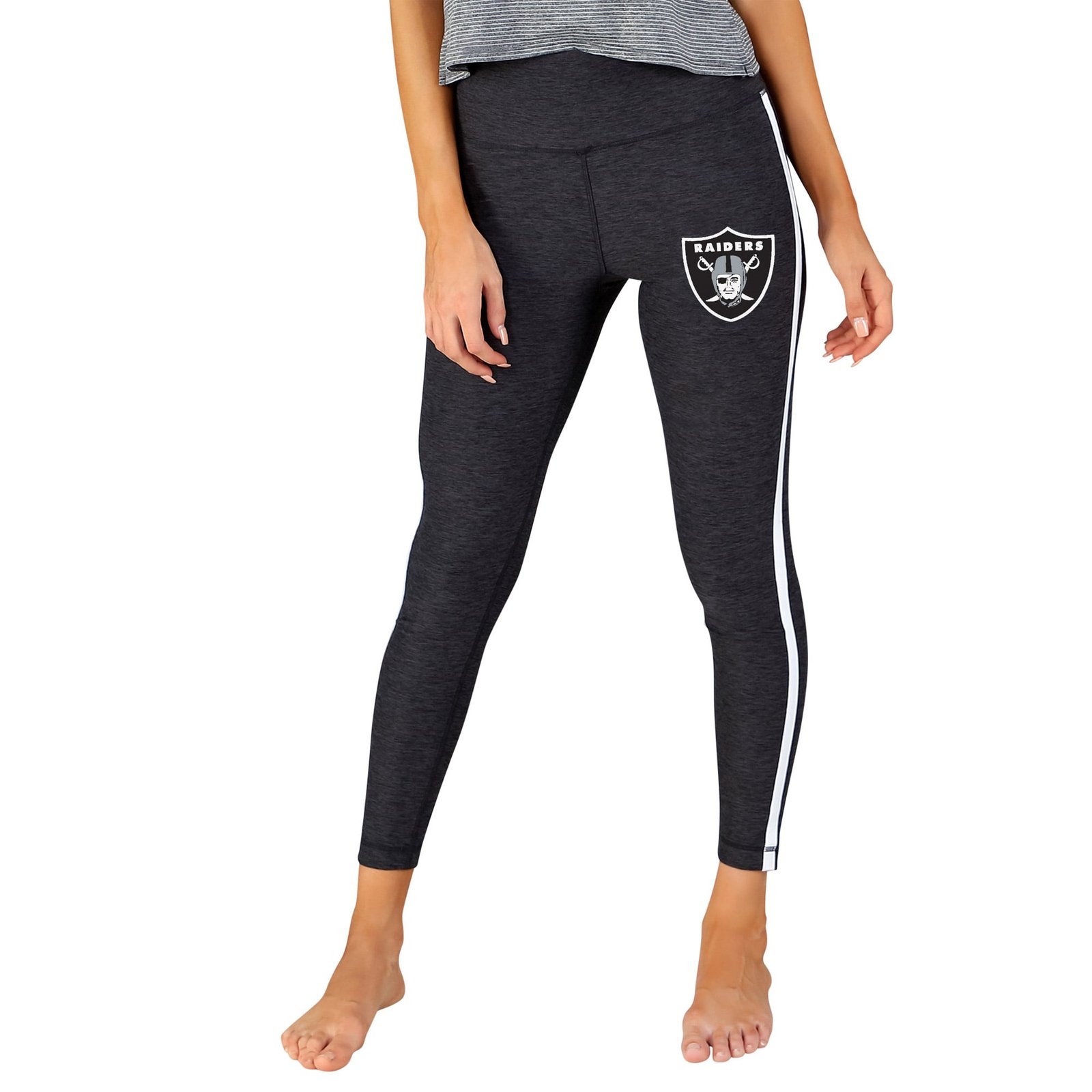 Women’s Concepts Sport Charcoal/White Las Vegas Raiders Centerline Knit Slounge Leggings
