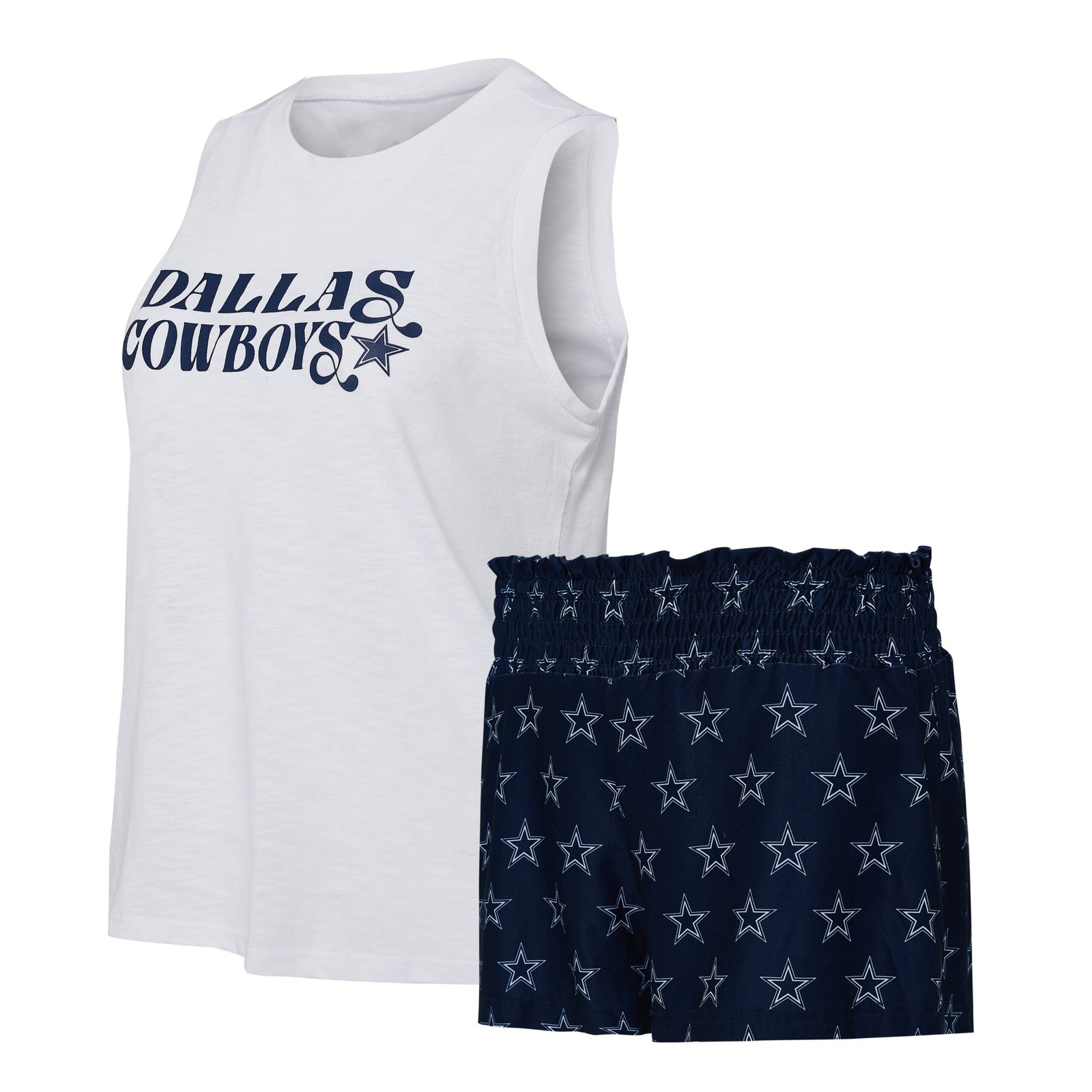 Women’s Concepts Sport Navy/White Dallas Cowboys Gauge Tank & Shorts Sleep Set