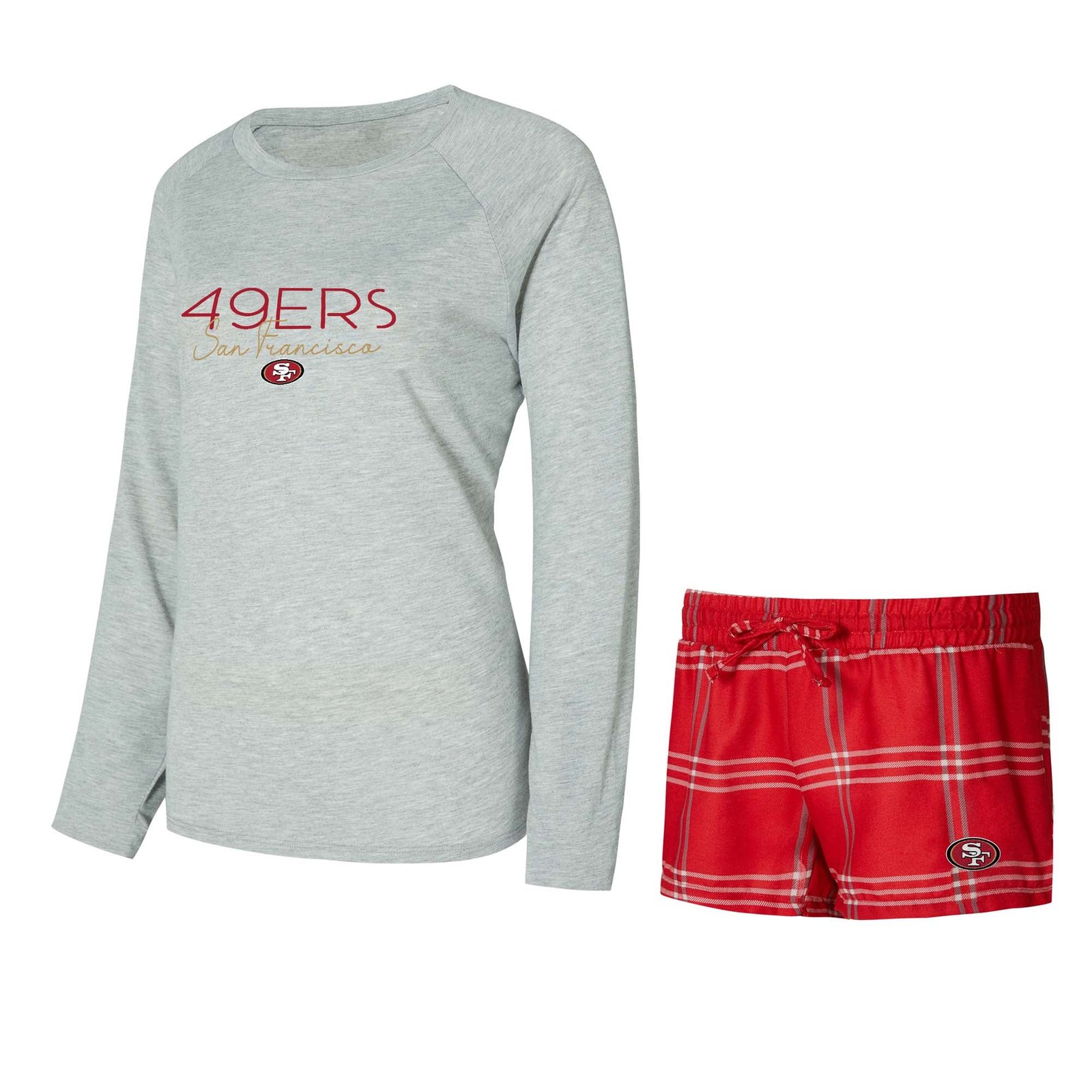 Women’s Concepts Sport Scarlet/Gray San Francisco 49ers Petition Raglan Long Sleeve Top and Shorts Set