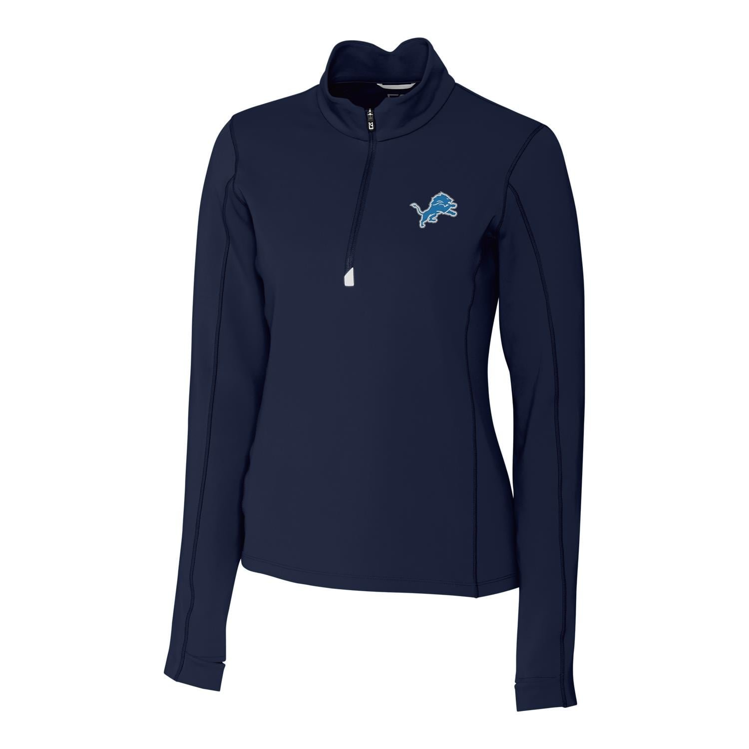 Women’s Cutter & Buck Navy Detroit Lions Traverse Half-Zip Pullover Jacket