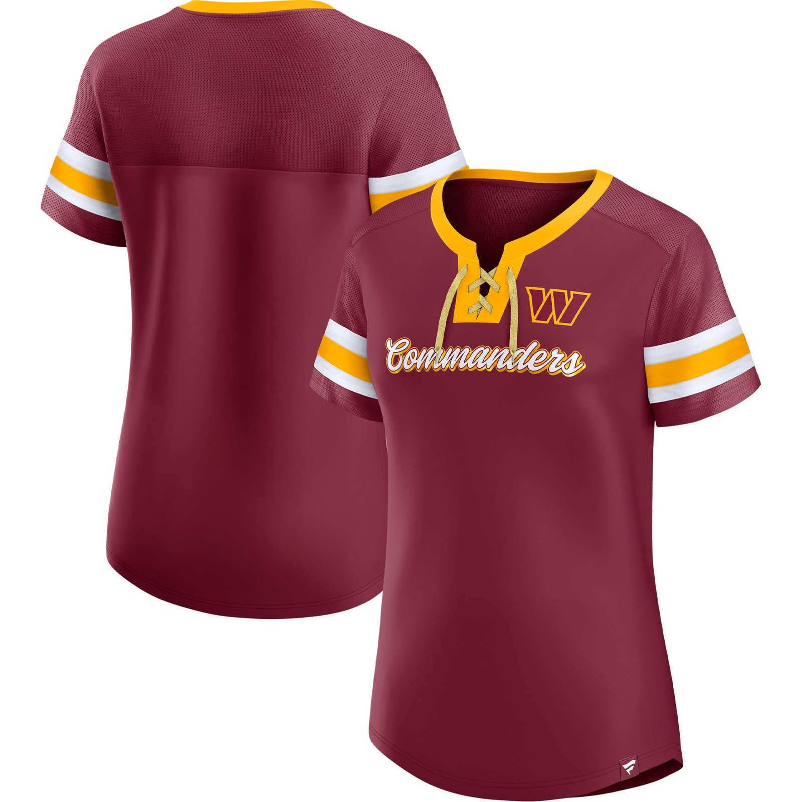 Women’s Fanatics Burgundy Washington Commanders Original State Lace-Up T-Shirt