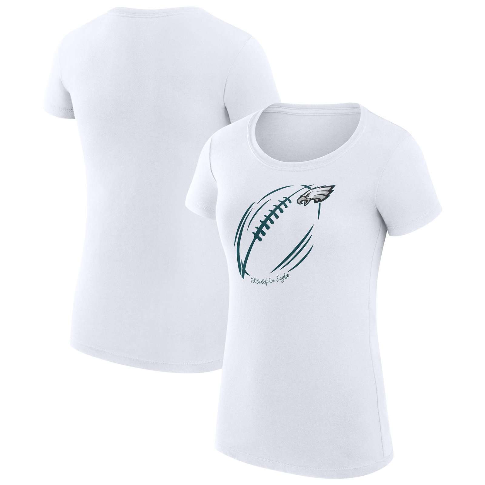 Women’s G-III 4Her by Carl Banks White Philadelphia Eagles Super-Slim Fit Lightweight Subtle Football T-Shirt