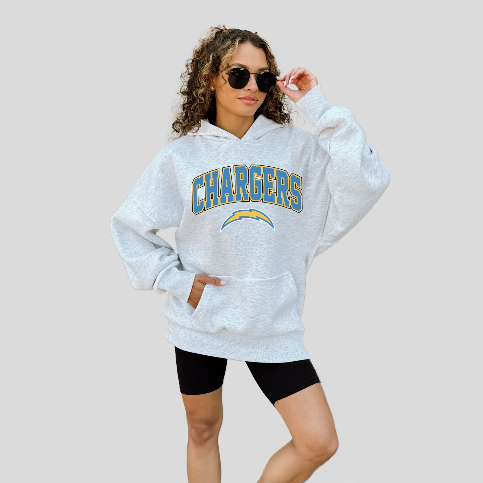 Women’s Gameday Couture Ash Los Angeles Chargers Fan Edition Premium Weight Hoodie