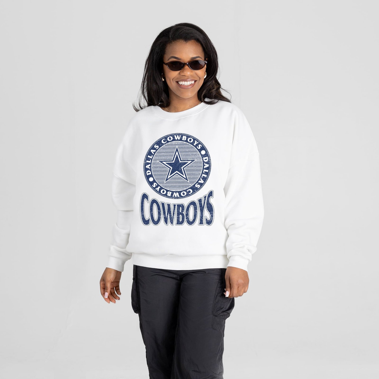 Women’s Gameday Couture White Dallas Cowboys Endzone Oversized Premium Drop Shoulder Sweatshirt Women’s Gameday Couture White Dallas Cowboys Endzone Oversized Premium Drop Shoulder Sweatshirt