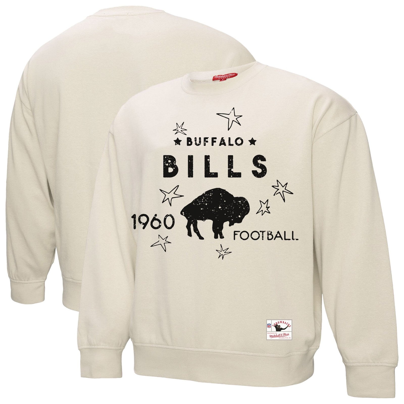 Women’s Mitchell & Ness Cream Buffalo Bills Plus Size Shooting Star Sweatshirt