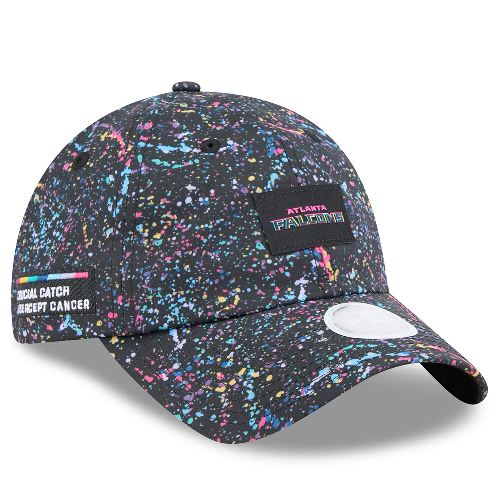 Women’s New Era Black Atlanta Falcons 2025 NFL Crucial Catch Pony Tail Adjustable Hat