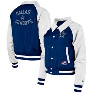 Women’s New Era Navy Dallas Cowboys Coaches Raglan Full-Snap Jacket Women’s New Era Navy Dallas Cowboys Coaches Raglan Full-Snap Jacket