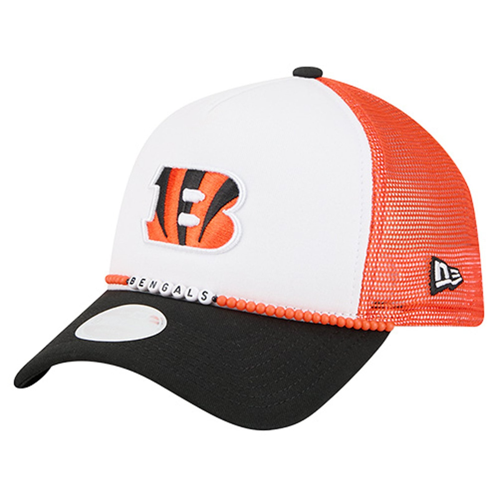 Women’s New Era White/Black Cincinnati Bengals Friendship Bracelet 9FORTY Adjustable Hat
