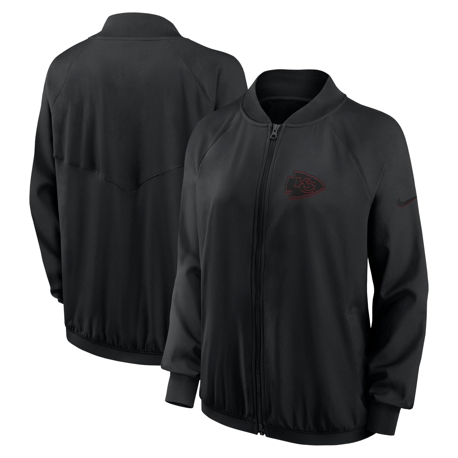 Women’s Nike Black Kansas City Chiefs Raglan Full-Zip Jacket