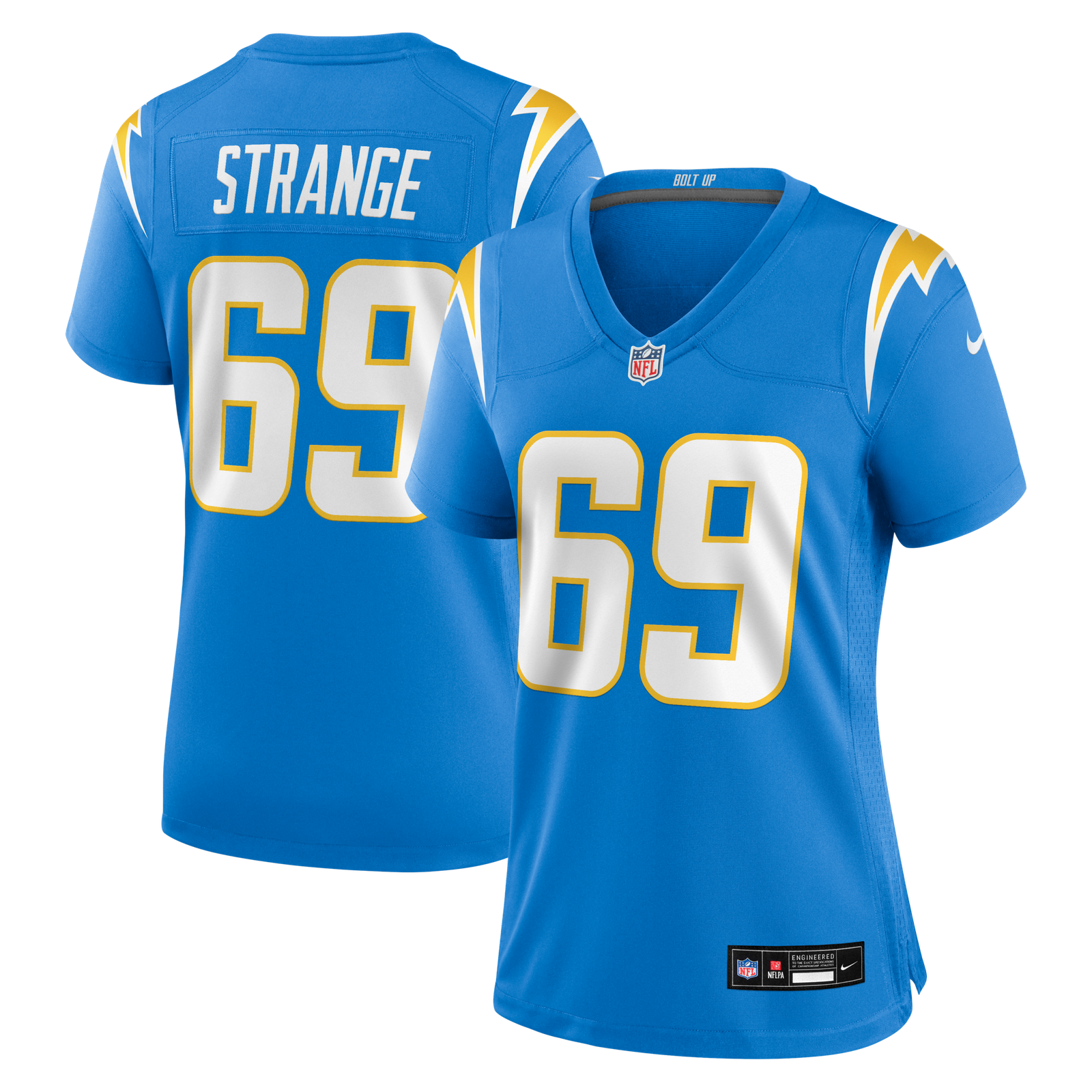 Women’s Nike Cole Strange Powder Blue Los Angeles Chargers Team Game Jersey