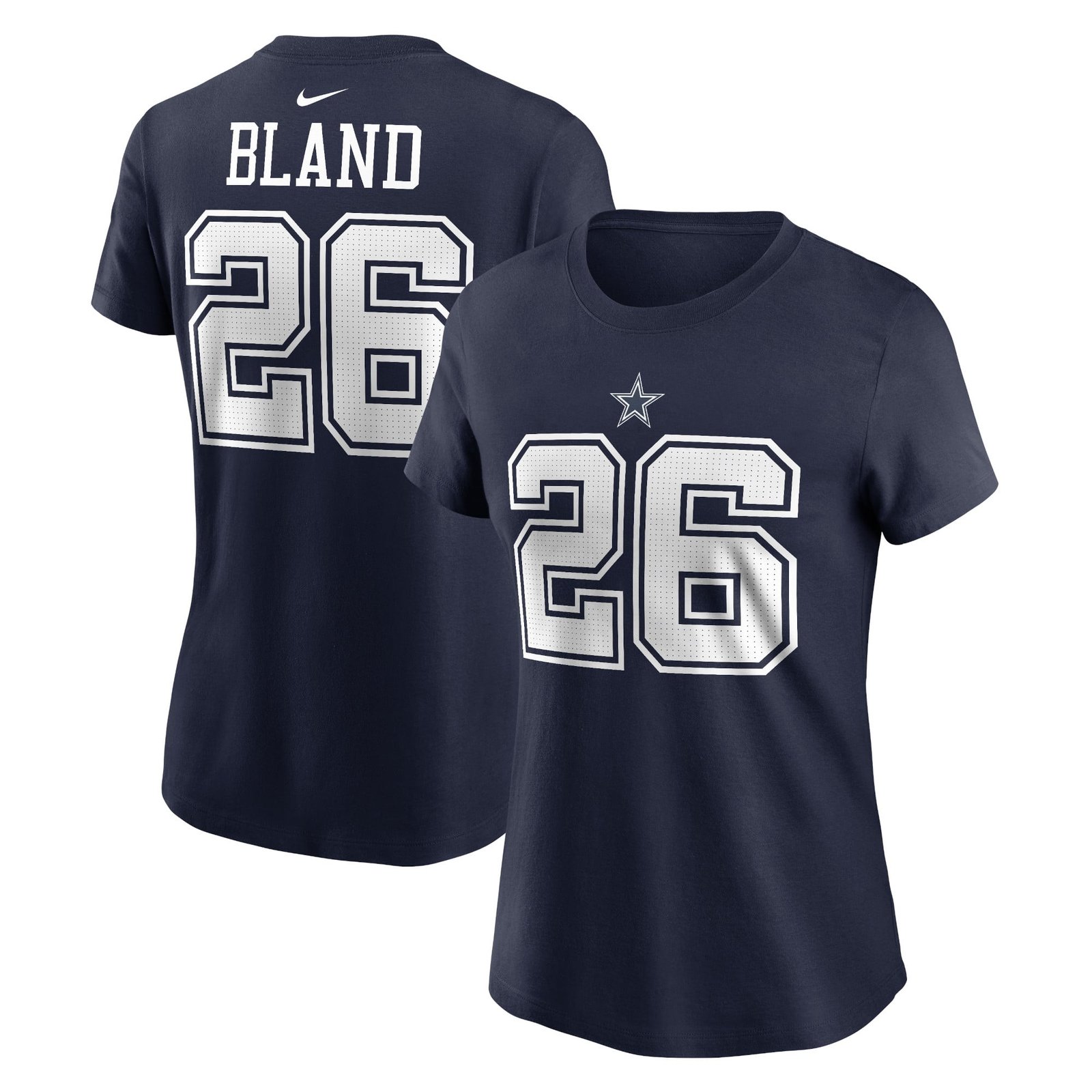 Women’s Nike DaRon Bland Navy Dallas Cowboys Player Name & Number T-Shirt