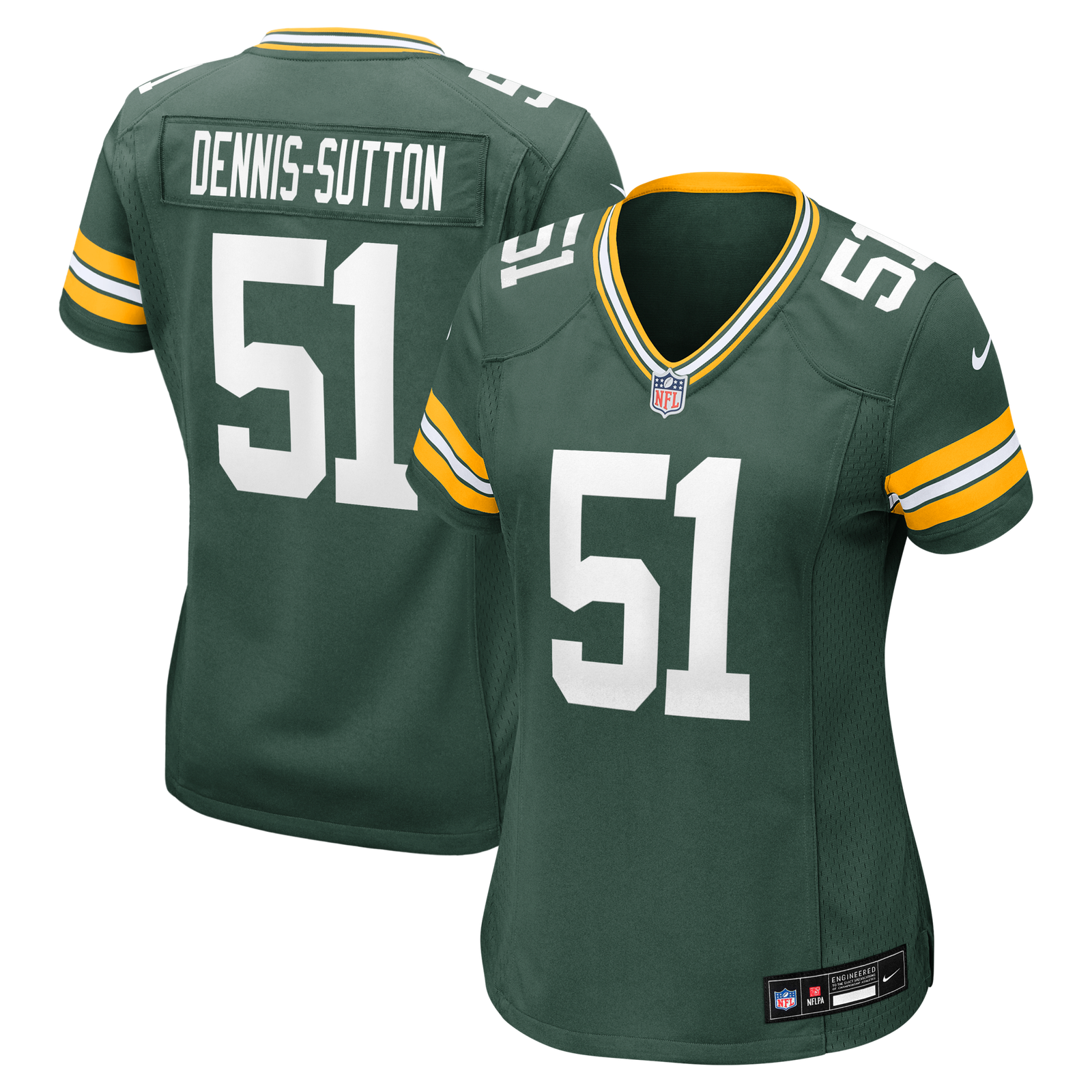 Women’s Nike Dani Dennis-Sutton Green Green Bay Packers Team Game Jersey
