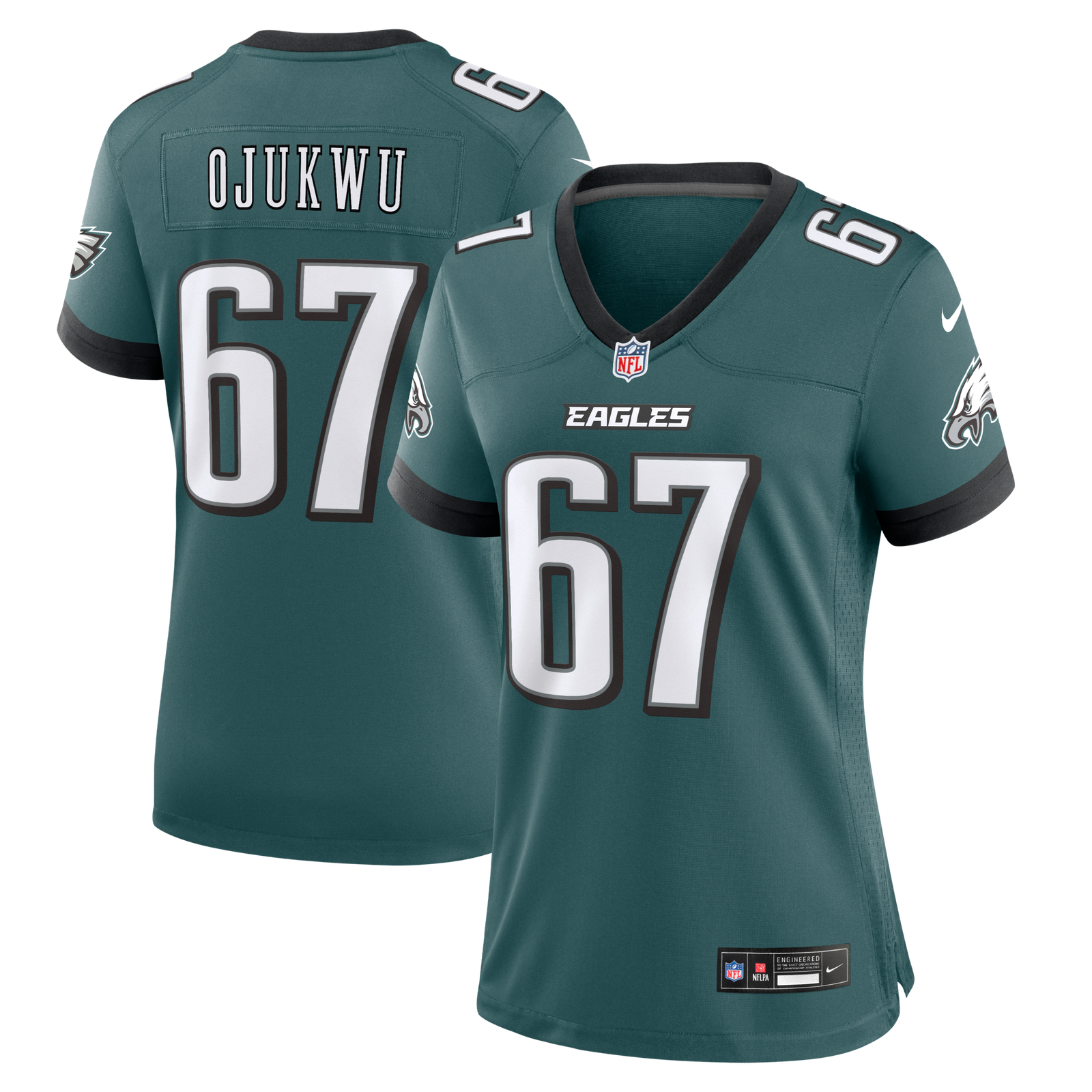 Women’s Nike John Ojukwu Midnight Green Philadelphia Eagles Team Game Jersey