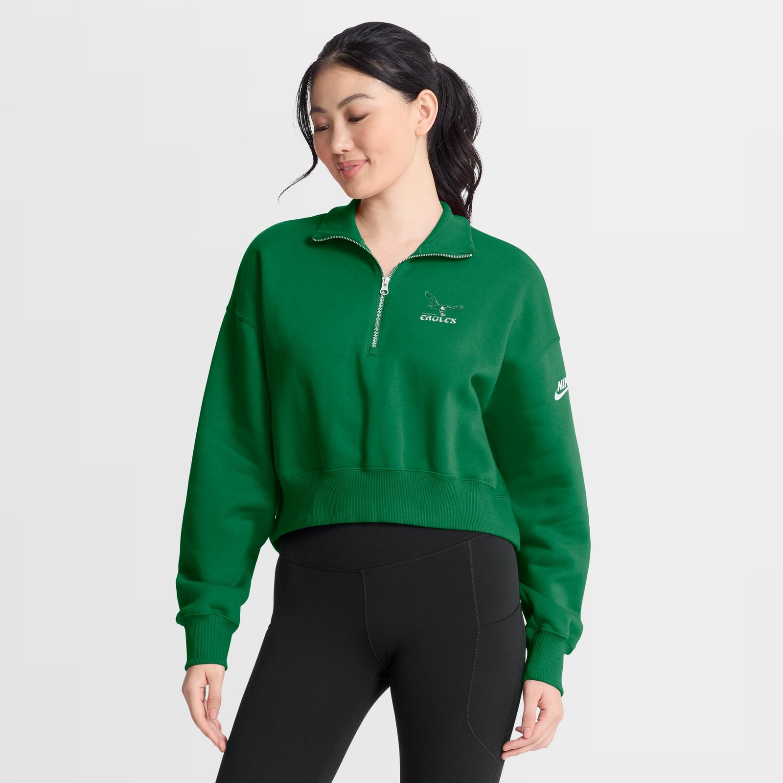 Women’s Nike Kelly Green Philadelphia Eagles Phoenix Fleece Quarter-Zip Sweatshirt