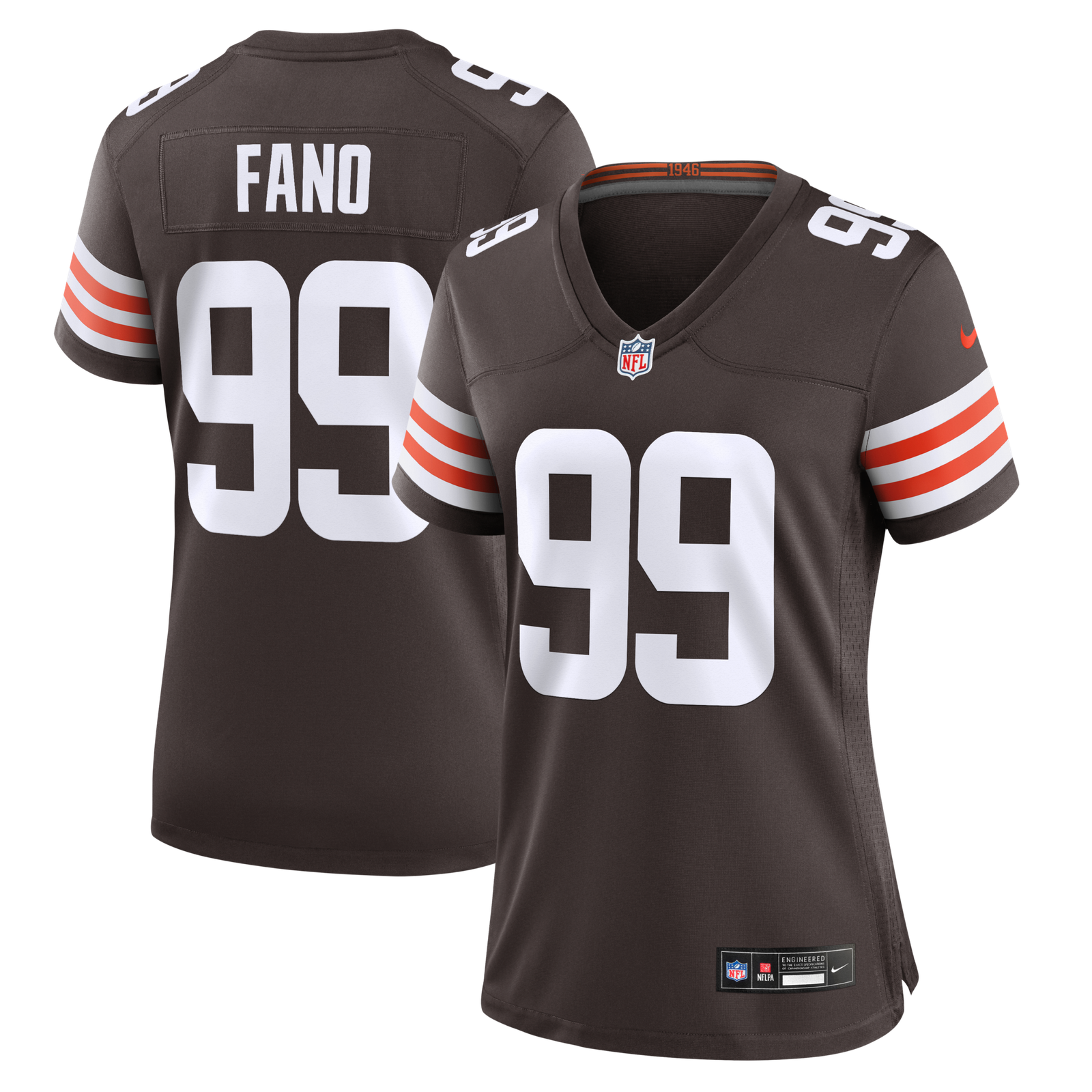Women’s Nike Logan Fano Brown Cleveland Browns Team Game Jersey