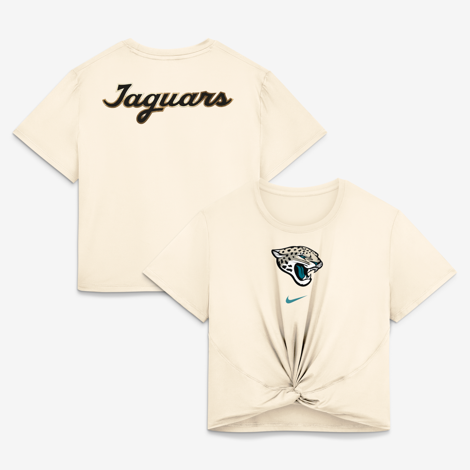 Women’s Nike Natural Jacksonville Jaguars 2026 Rivalries Collection Classic Twist Cropped T-Shirt