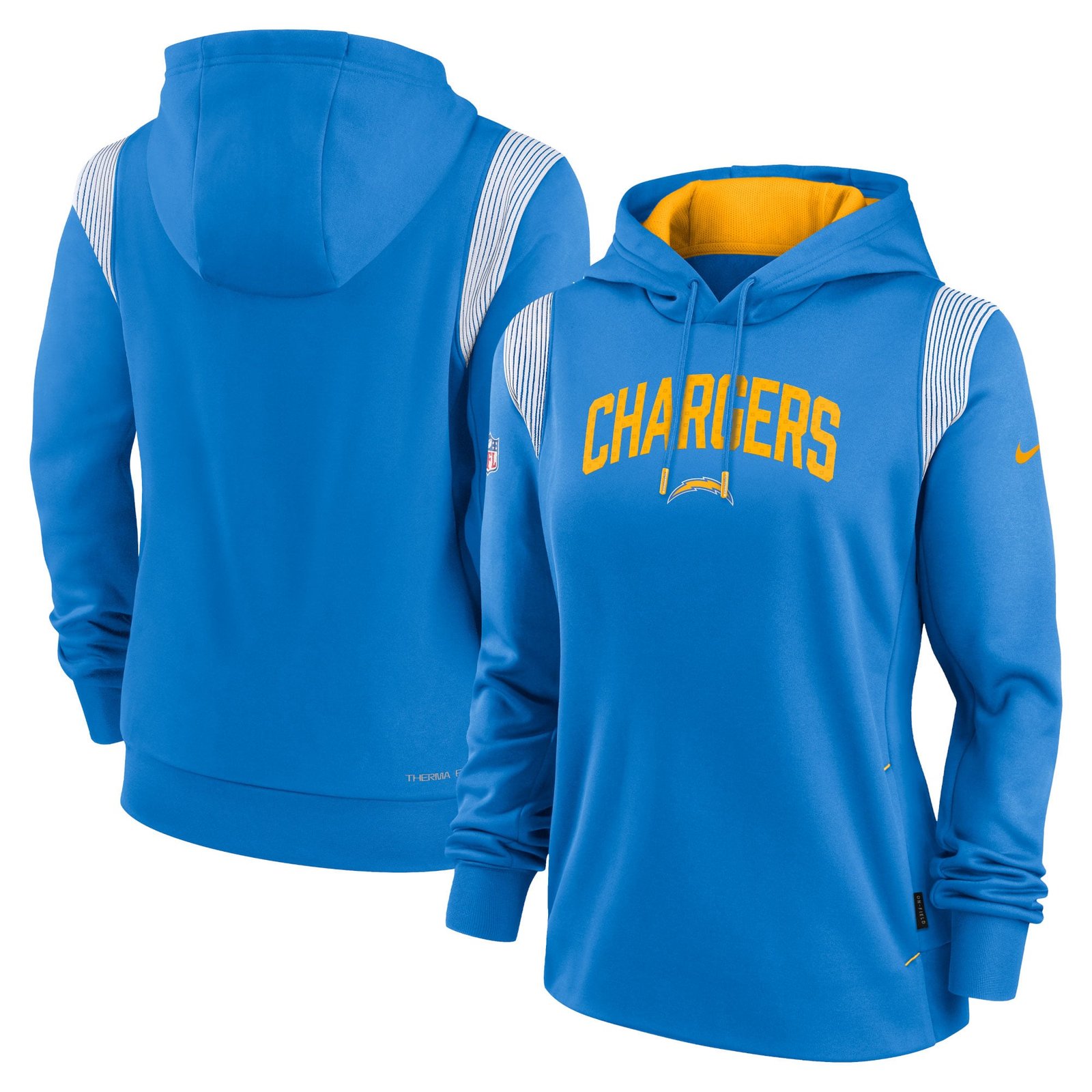 Women’s Nike Powder Blue Los Angeles Chargers Sideline Stack Performance Pullover Hoodie