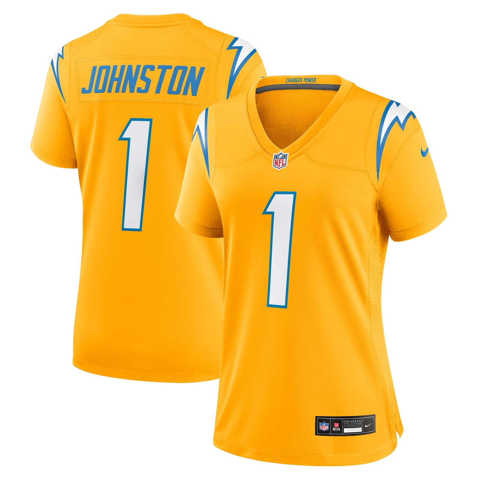 Women’s Nike Quentin Johnston Gold Los Angeles Chargers Alternate Charger Power Game Jersey