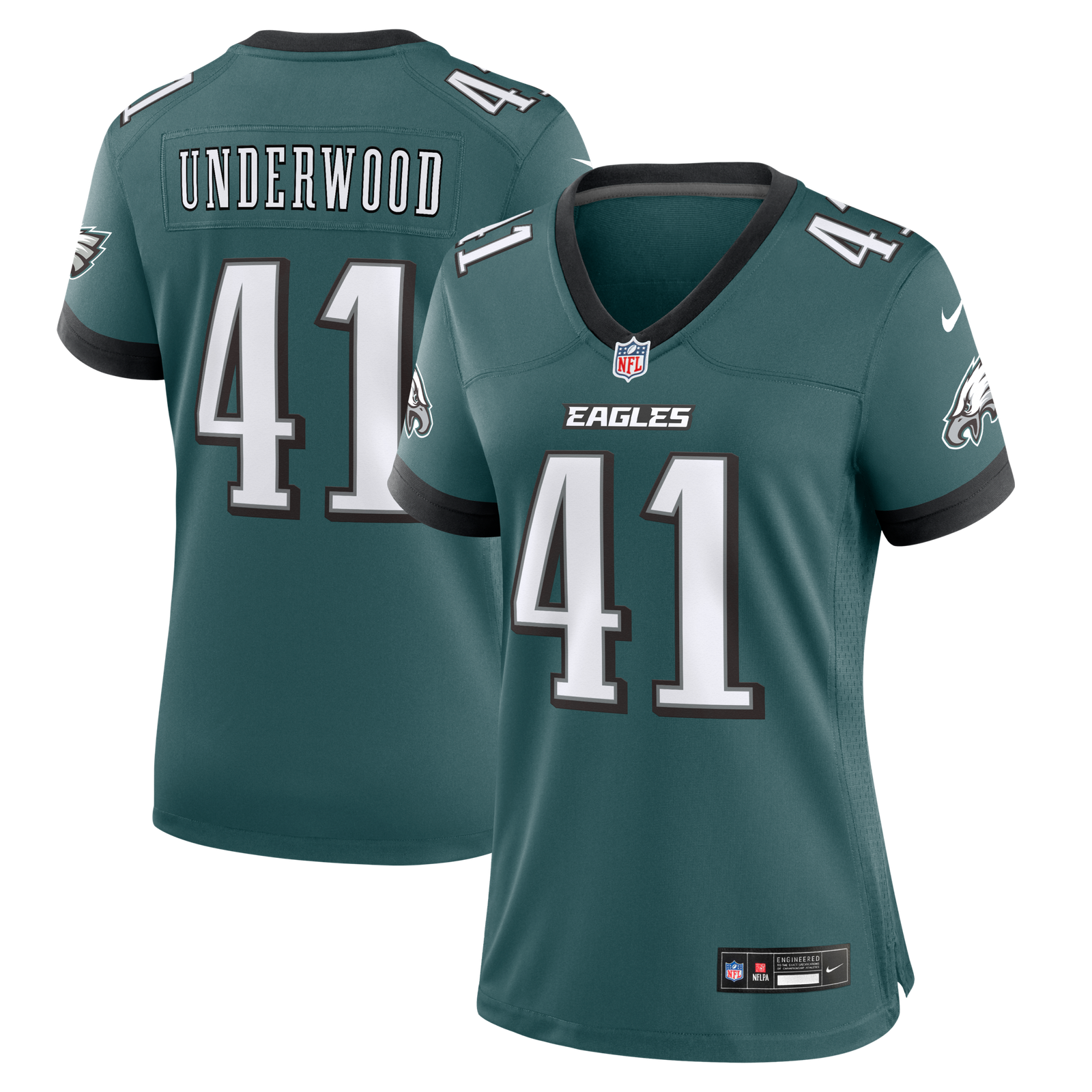 Women’s Nike Rocco Underwood Midnight Green Philadelphia Eagles Team Game Jersey