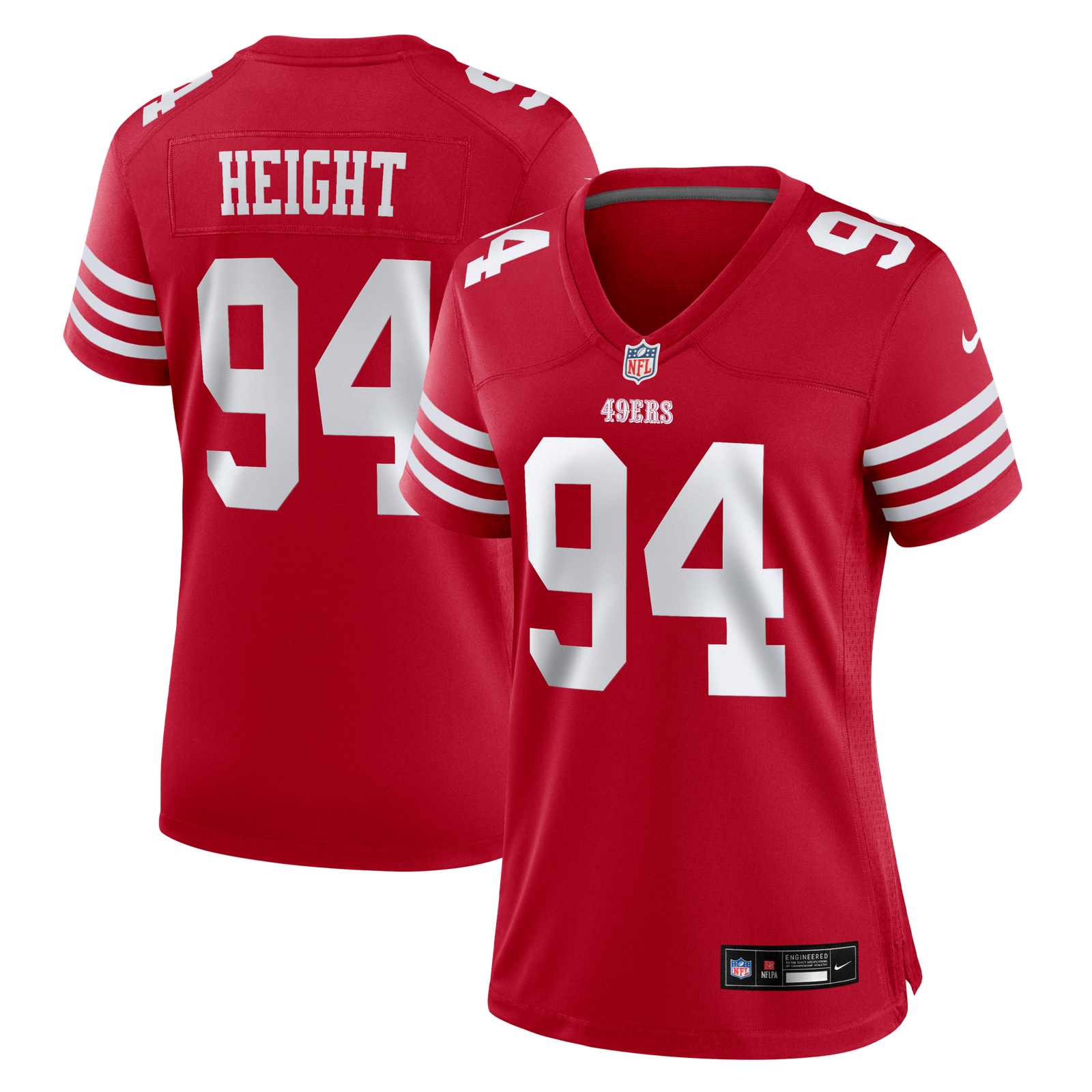 Women’s Nike Romello Height Scarlet San Francisco 49ers Team Game Jersey