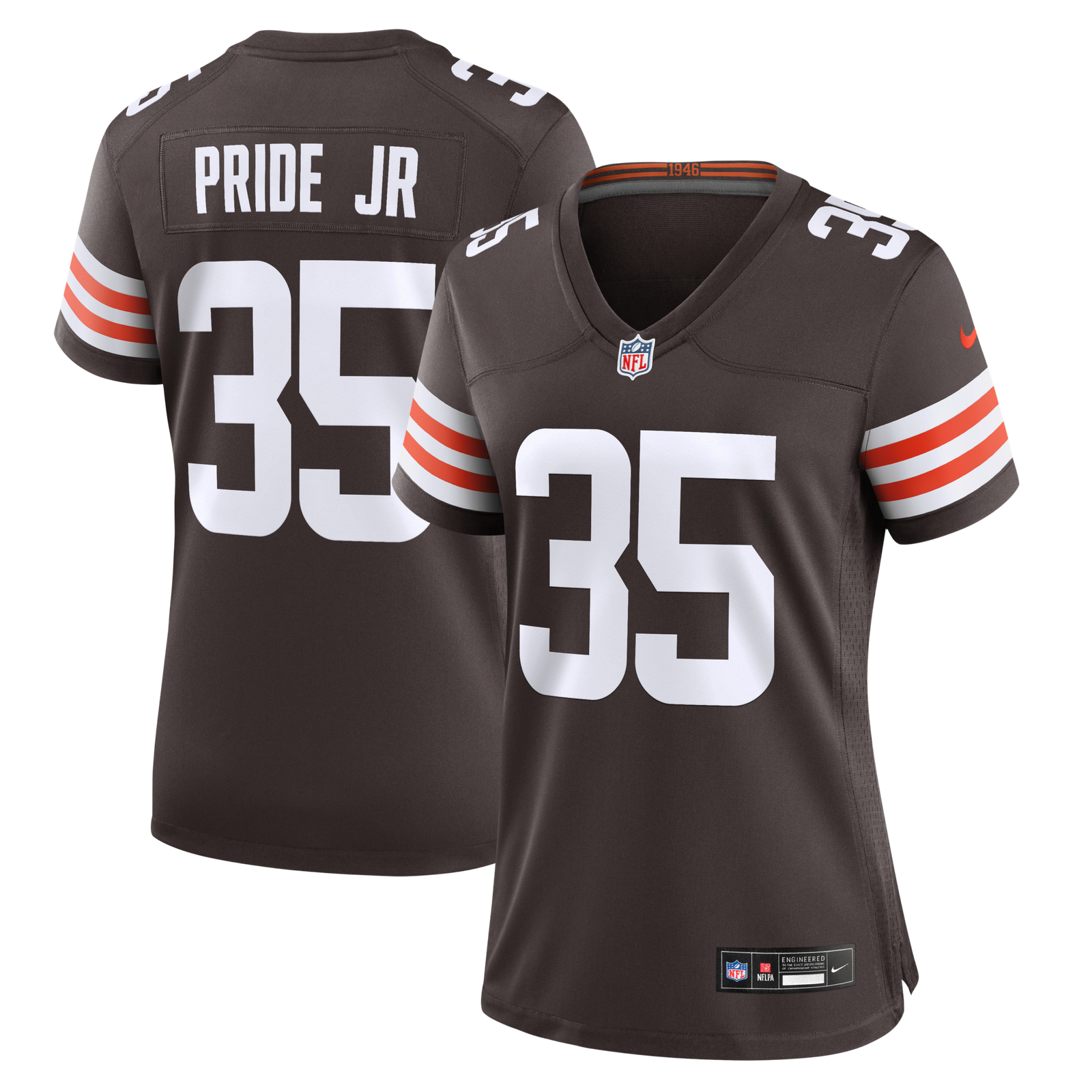 Women’s Nike Toriano Pride Jr. Brown Cleveland Browns Team Game Jersey