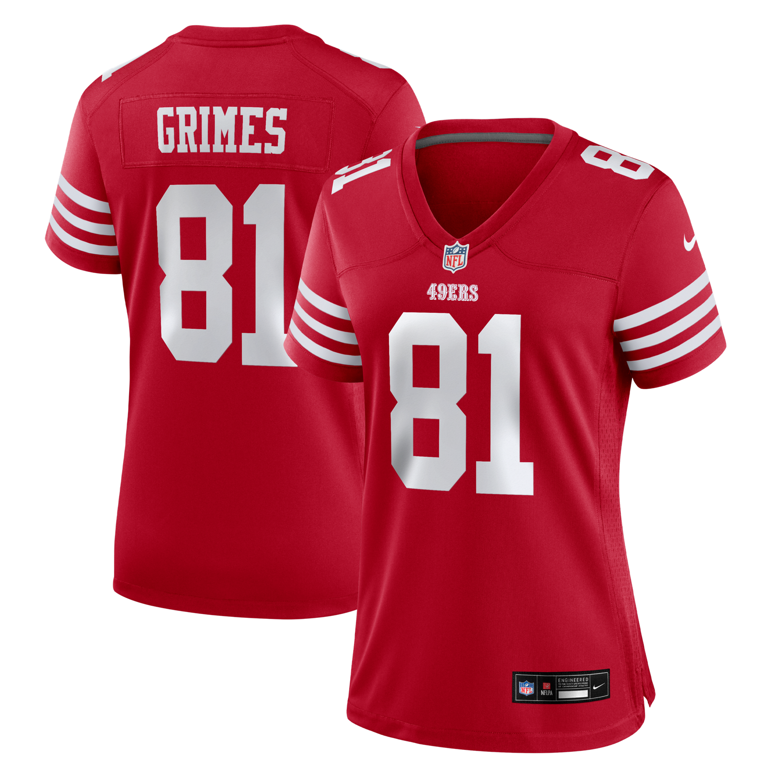 Women’s Nike Wesley Grimes Scarlet San Francisco 49ers Team Game Jersey