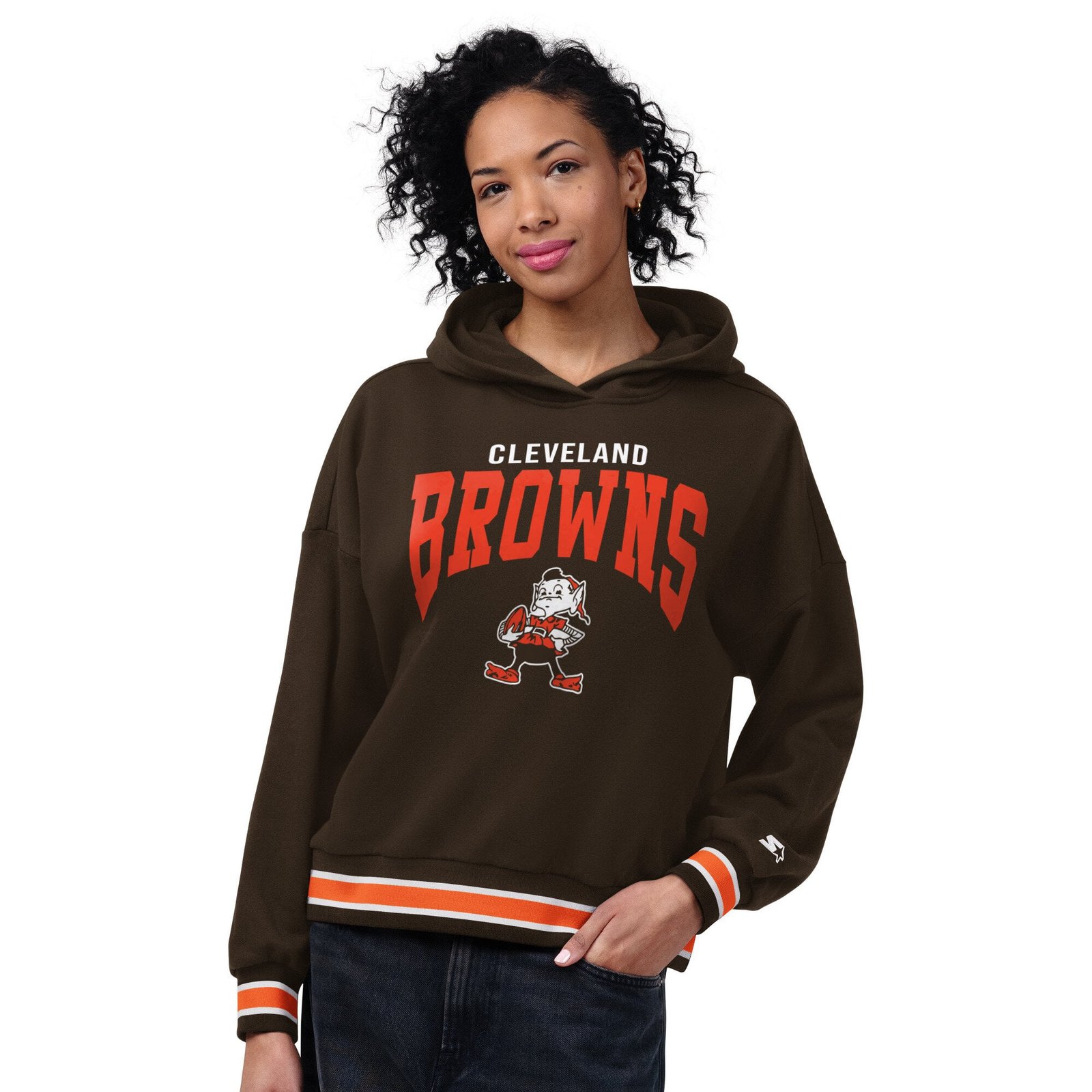 Women’s Starter Brown Cleveland Browns Vintage Home Plate Hoodie