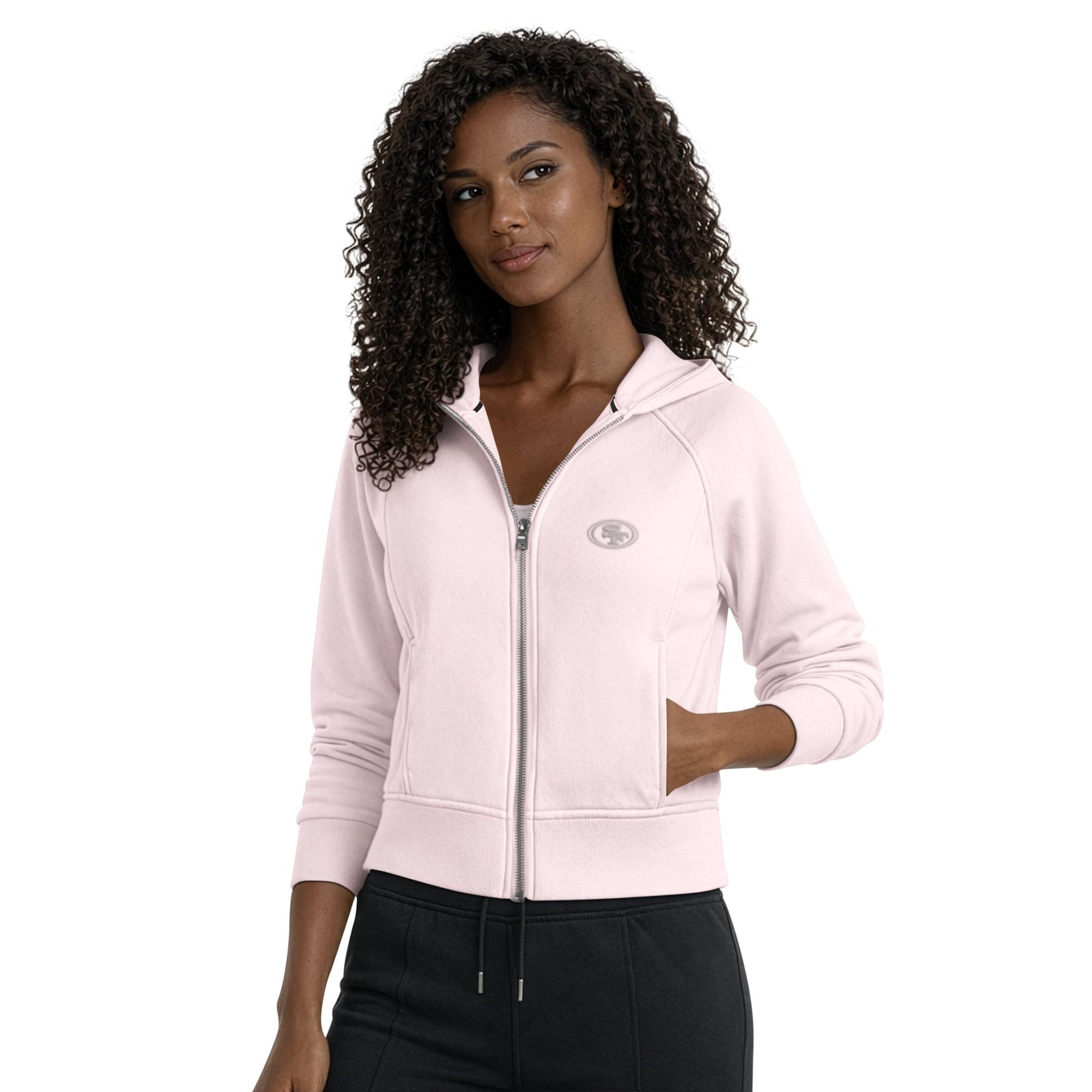 Women’s Starter Pink San Francisco 49ers Cropped Pastels Full-Zip Hoodie