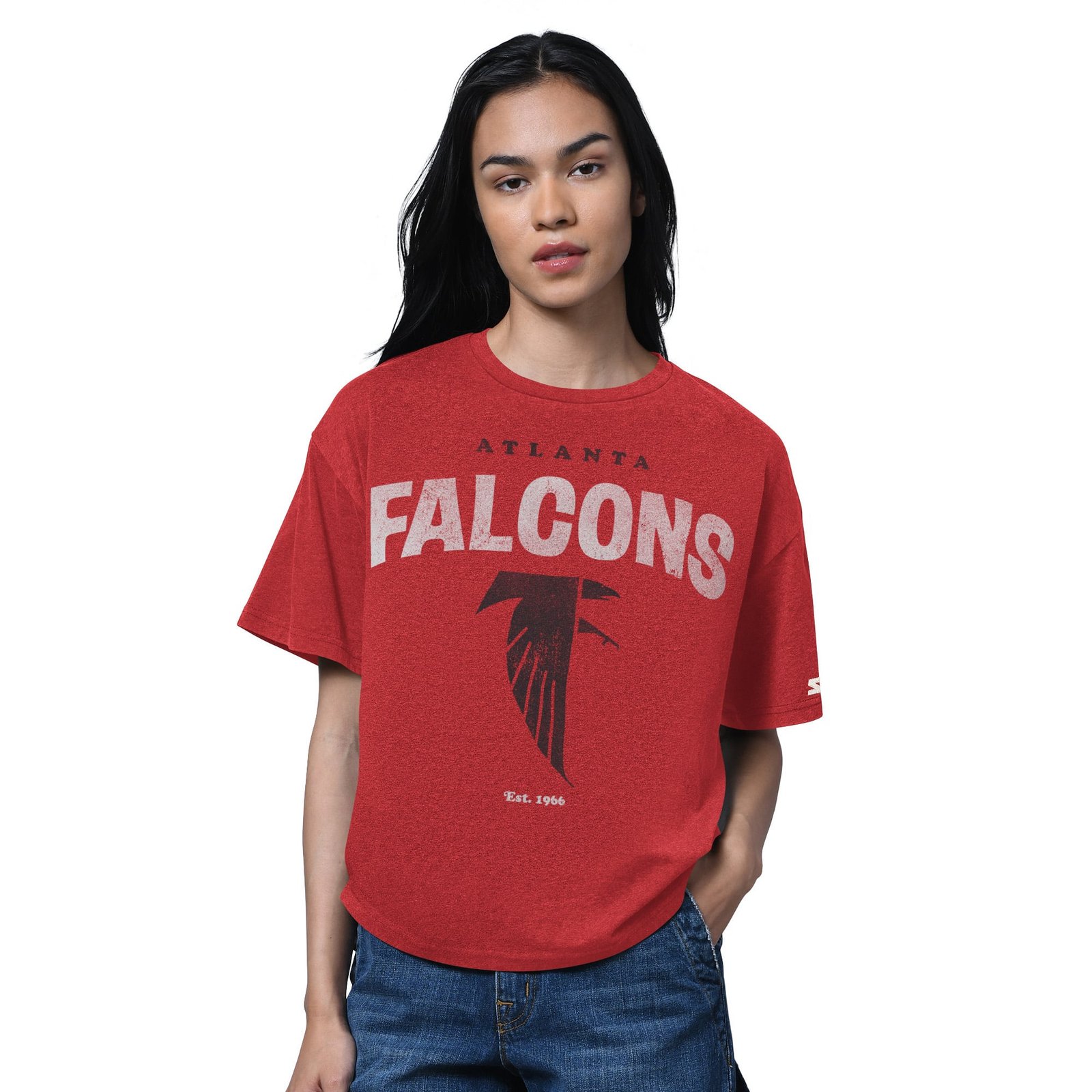 Women’s Starter Red Atlanta Falcons 1966 Throwback Collection Cropped T-Shirt