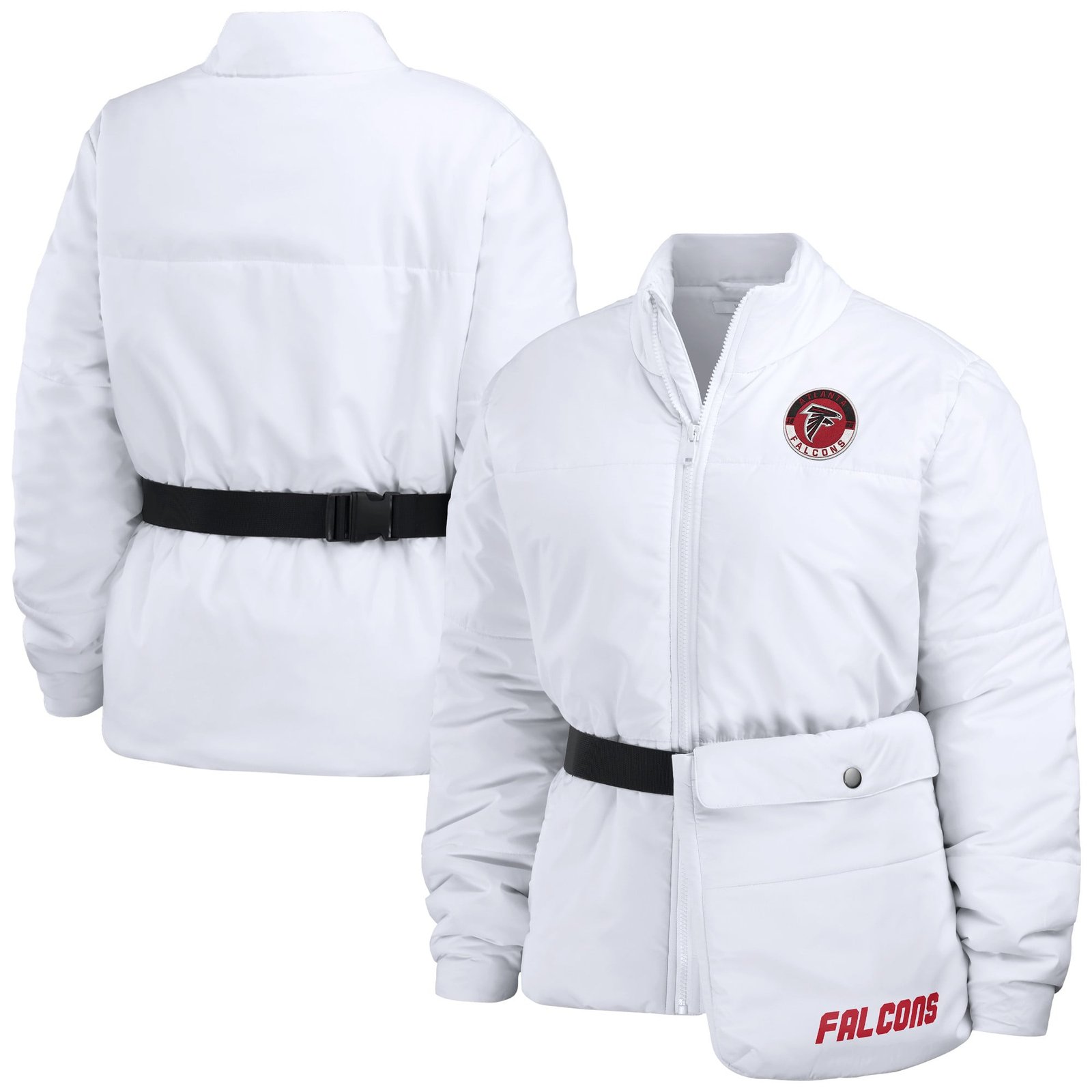 Women’s WEAR by Erin Andrews White Atlanta Falcons Packaway Full-Zip Puffer Jacket