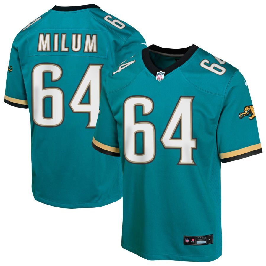 Wyatt Milum Youth Nike Teal Jacksonville Jaguars Prowler Throwback Custom Game Jersey