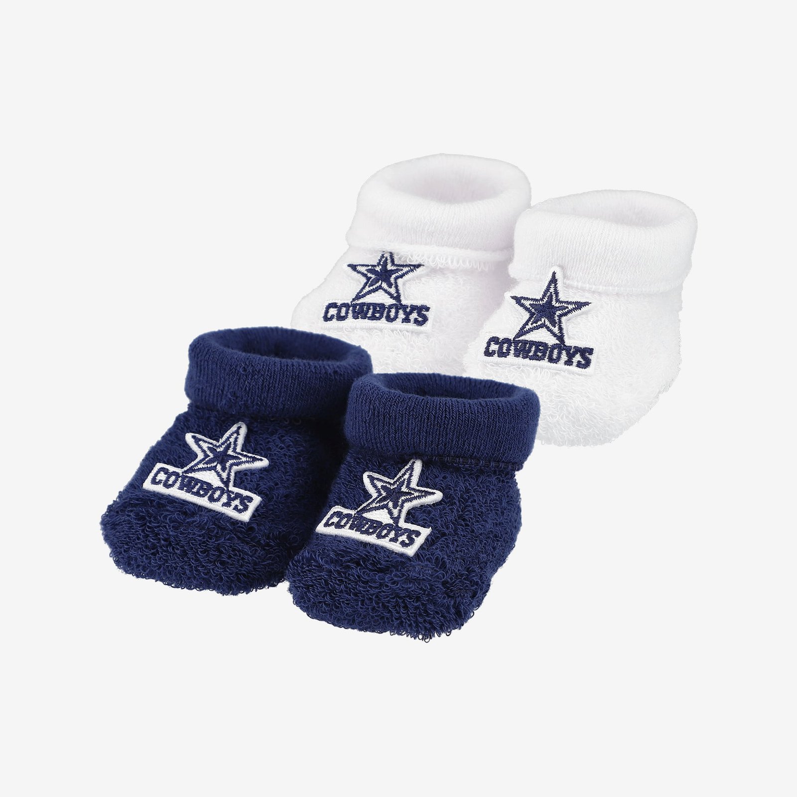 Youth For Bare Feet Navy/White Dallas Cowboys Two-Pack Booties Youth For Bare Feet Navy/White Dallas Cowboys Two-Pack Booties