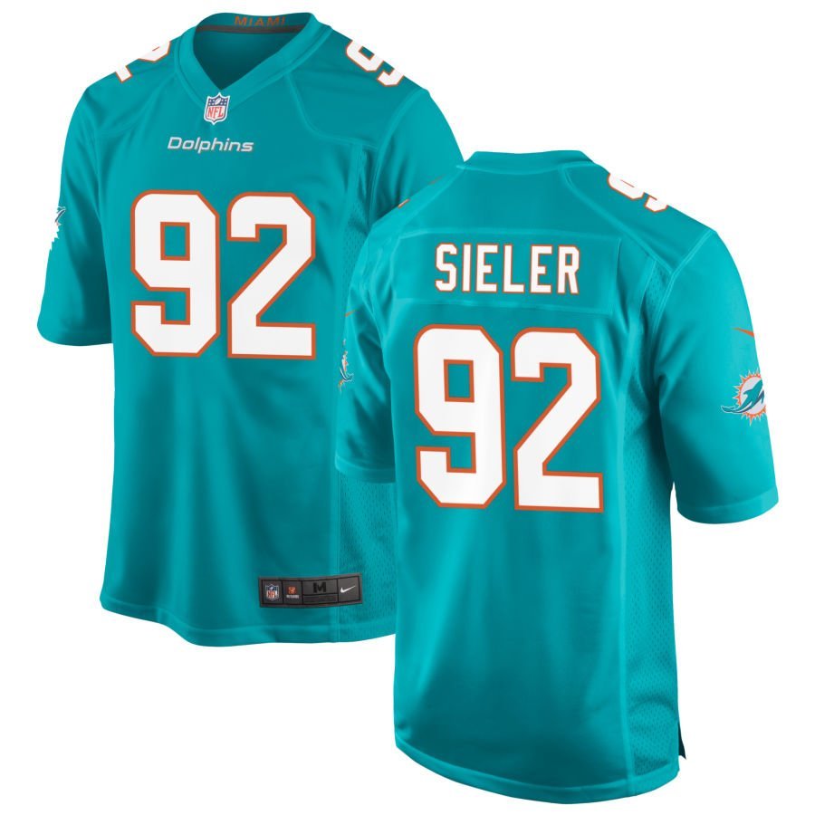 Zach Sieler Men’s Nike Aqua Miami Dolphins Custom Game Jersey