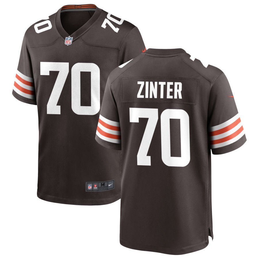 Zak Zinter Men’s Nike Cleveland Browns Brown Custom Game Jersey