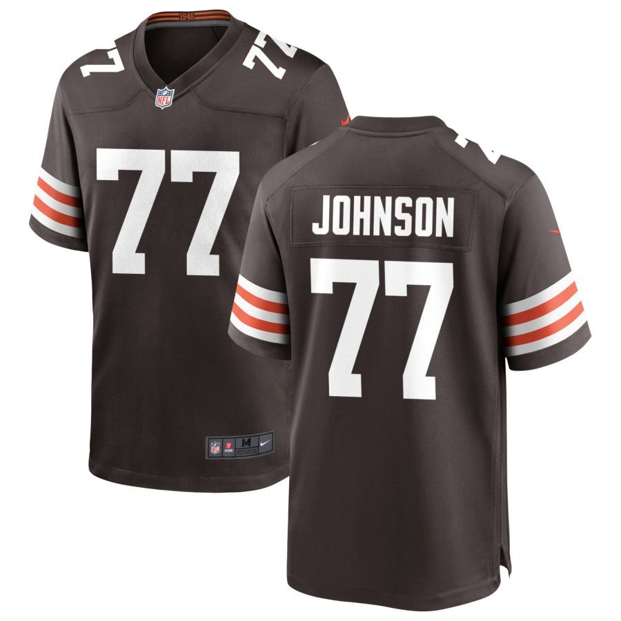 Zion Johnson Men’s Nike Cleveland Browns Brown Custom Game Jersey